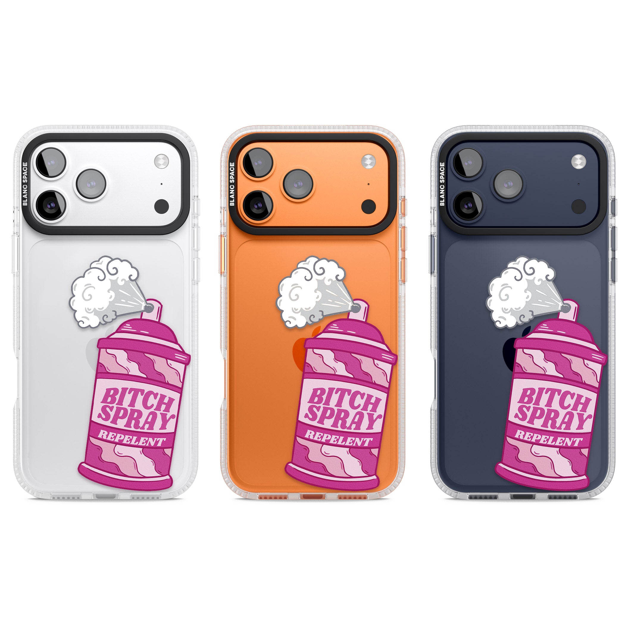 B*Tch Spray iPhone 17 Pro Impact Air Clear Phone Case APT Impact Protection