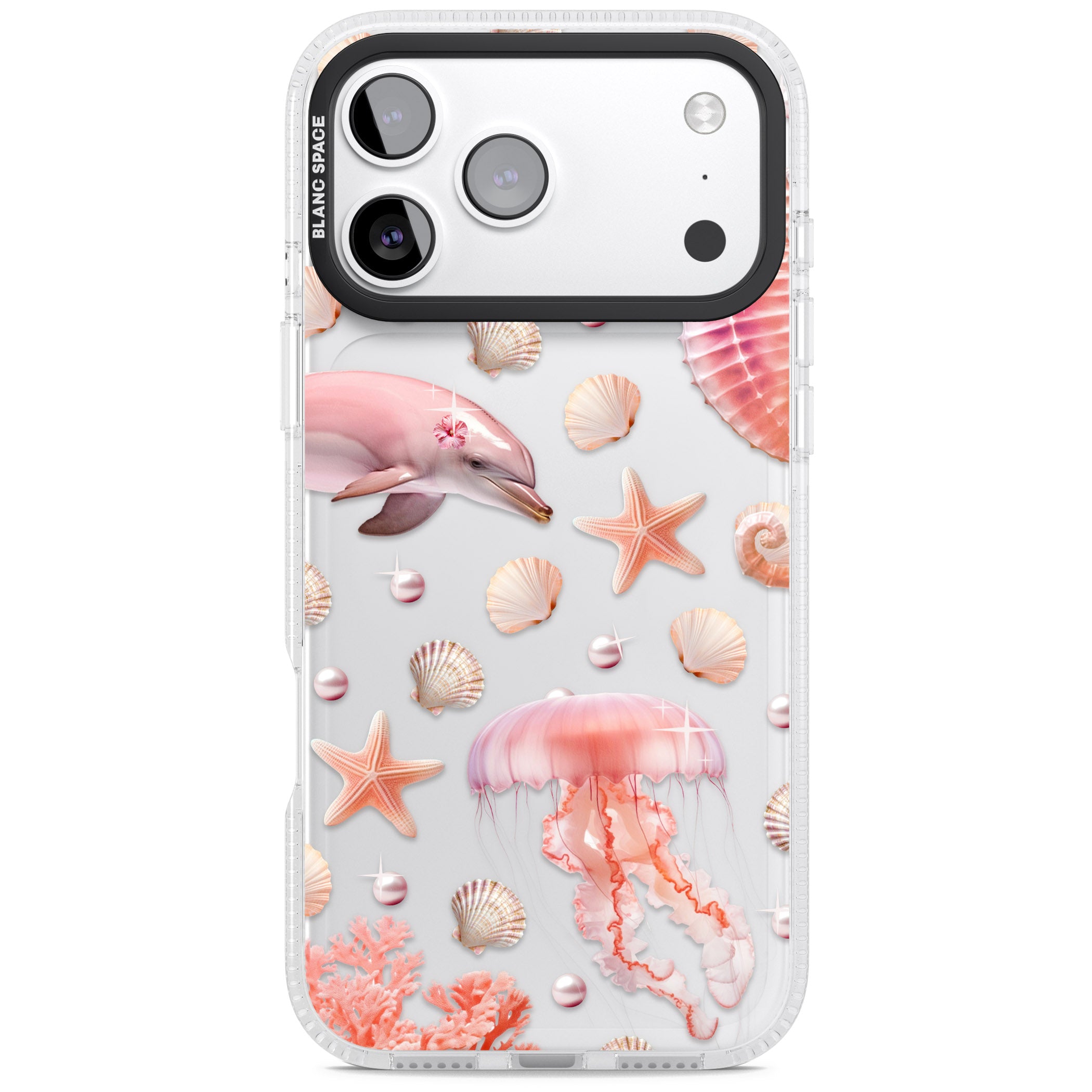 Pink Sealife iPhone 17 Pro Max Impact Air Clear Phone Case