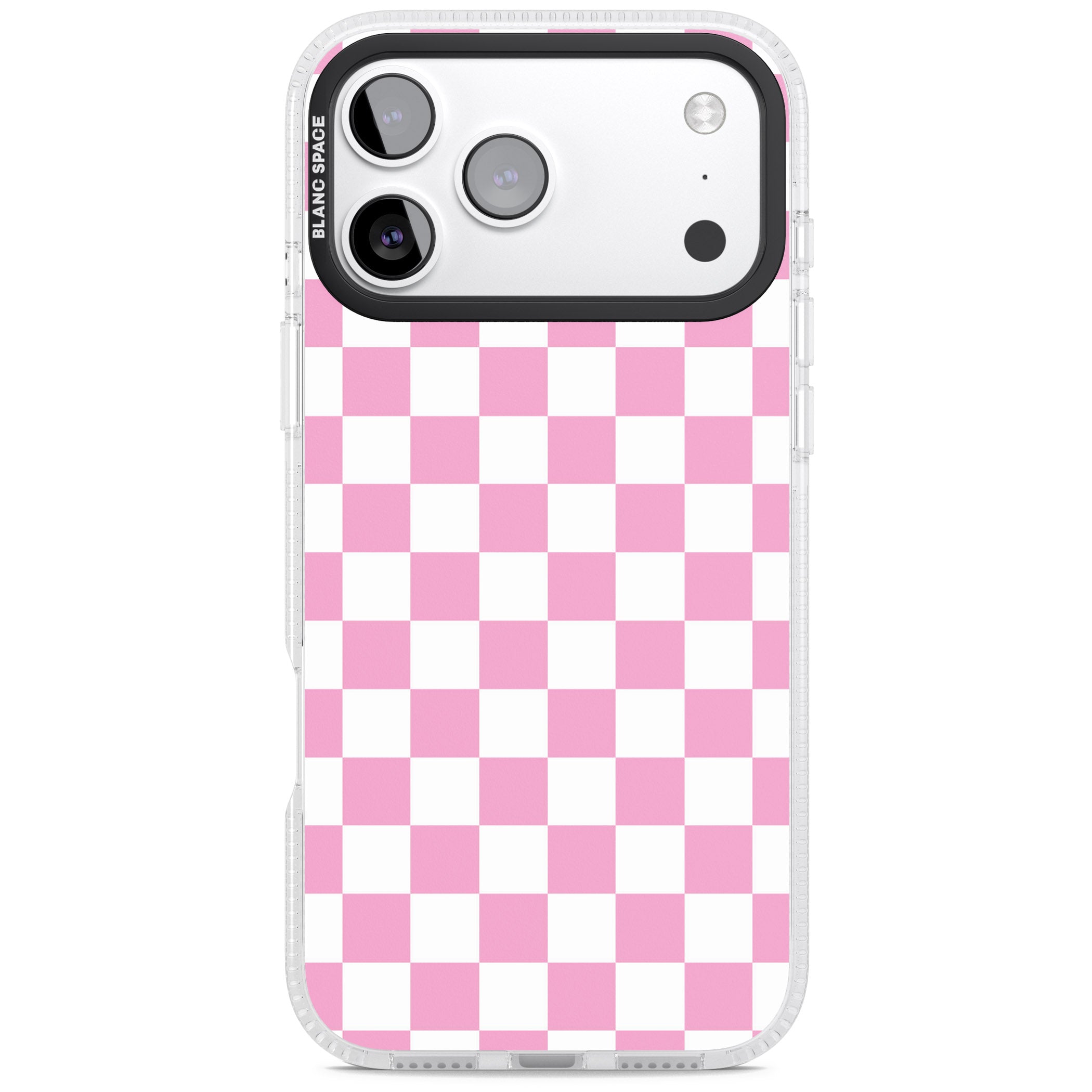 Pink Checkered iPhone 17 Pro Max Impact Air Clear Phone Case