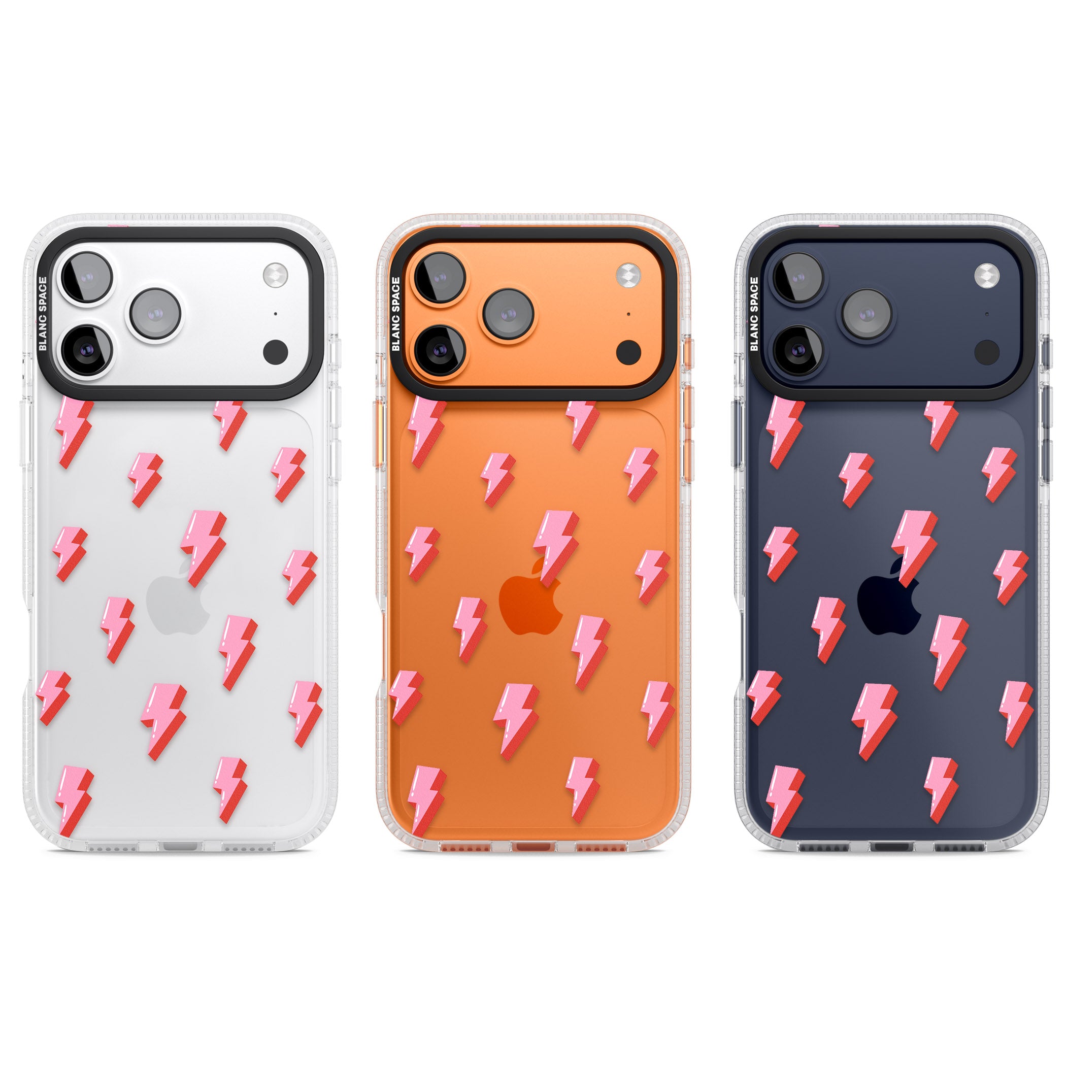 Pink Bolt Pattern iPhone 17 Pro Impact Air Clear Phone Case APT Impact Protection