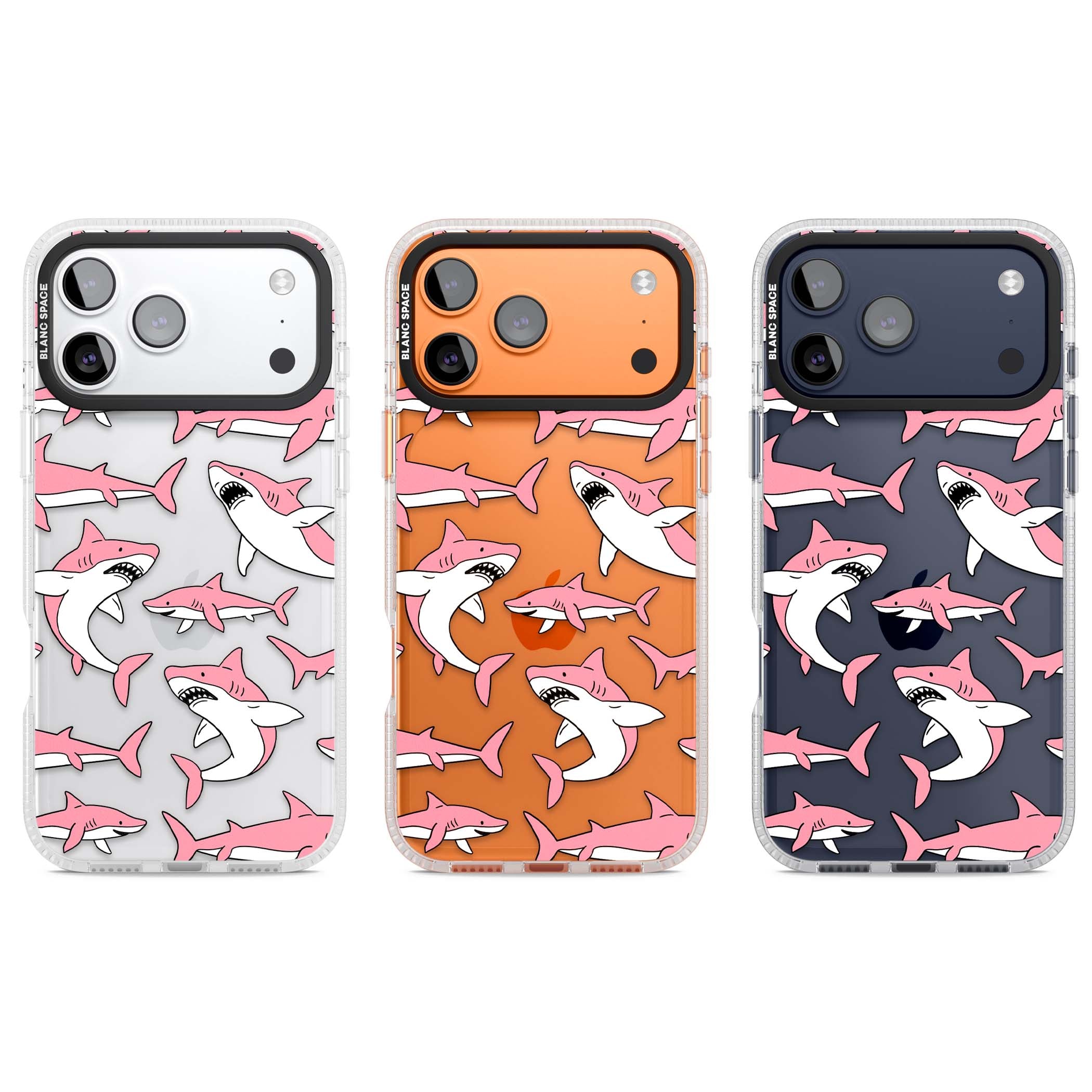Bubblegum Sharks for her iPhone case | Clear Case Impact Air case for iPhone 17 Pro, iPhone 17 Pro Max