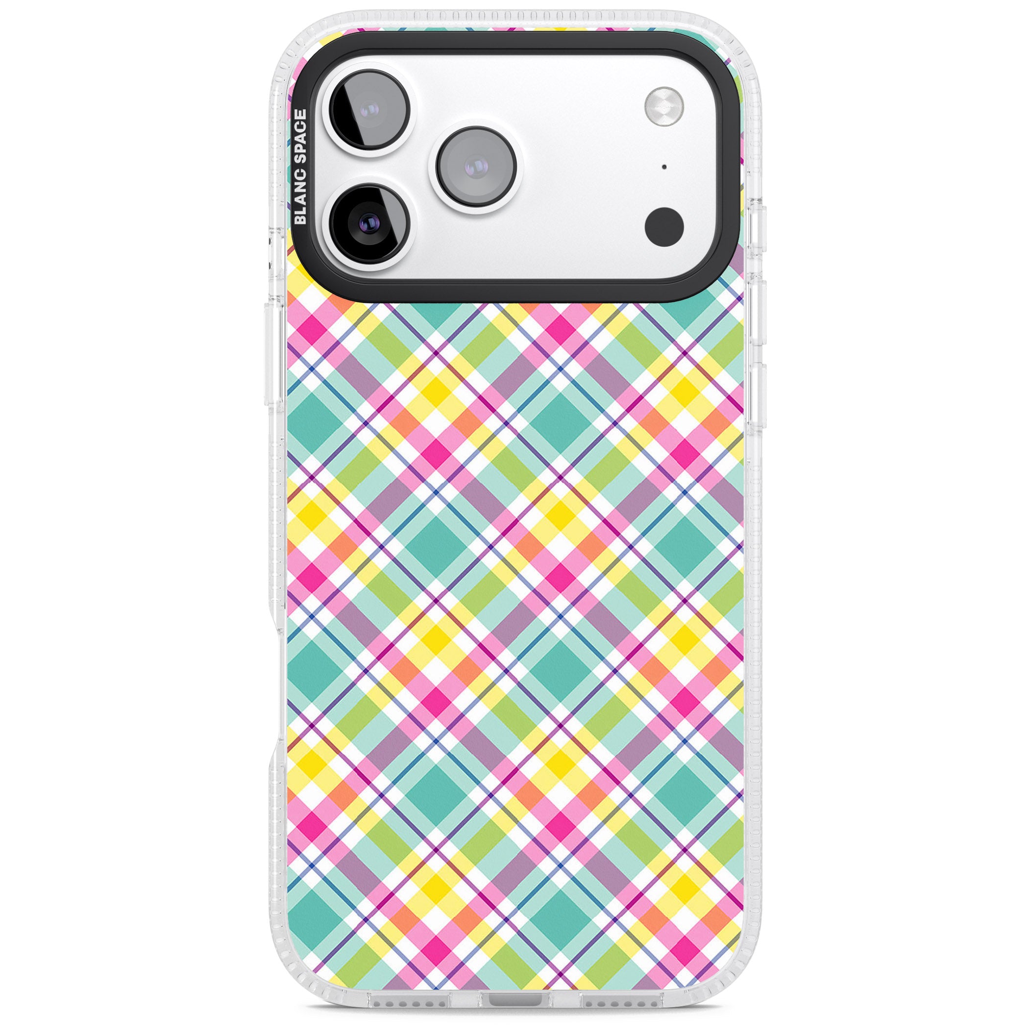 Crosshatch Plaid iPhone 17 Pro Max Impact Air Clear Phone Case