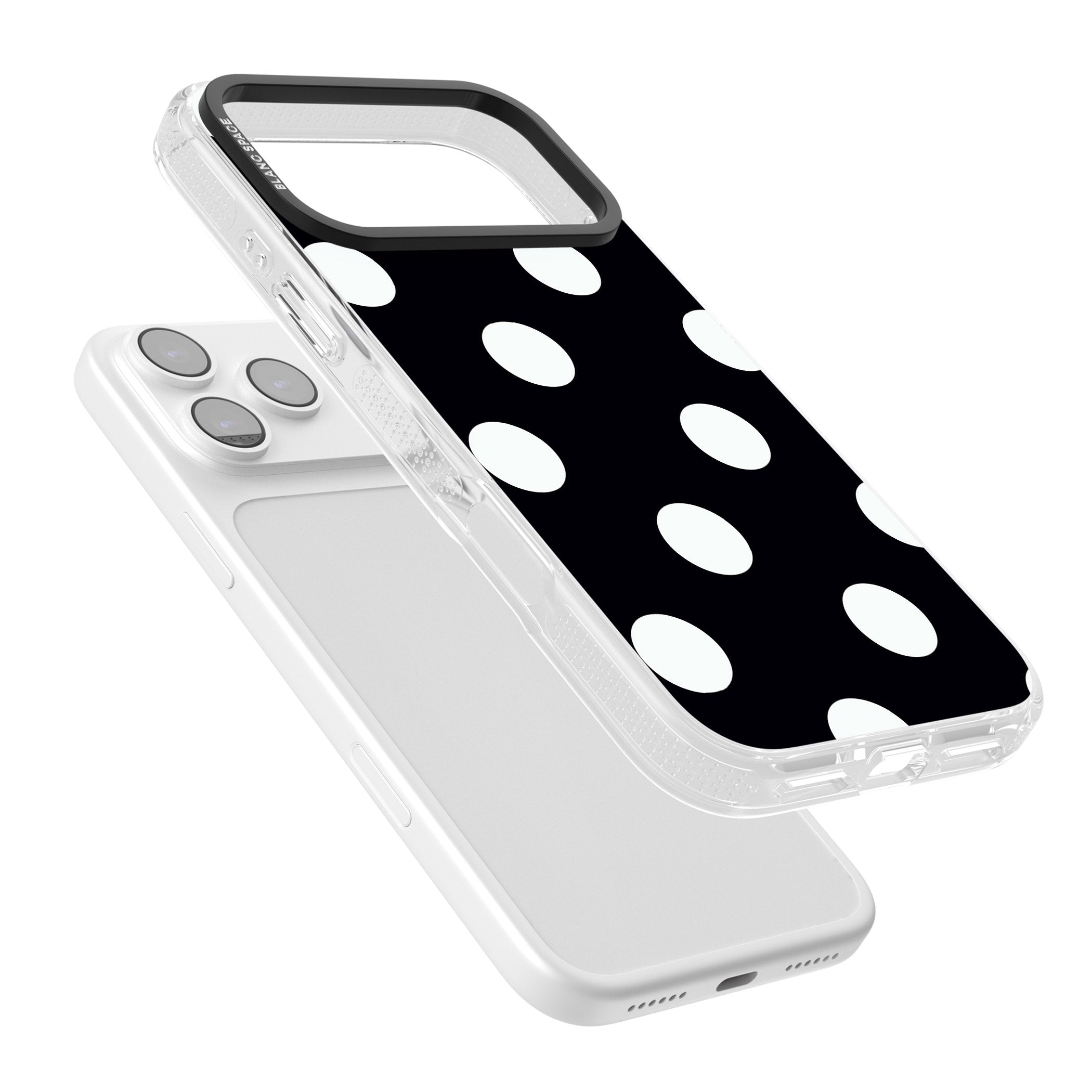 Chic Black Polka Dot iPhone 17 Pro Max Impact Air Clear Phone Case Colours