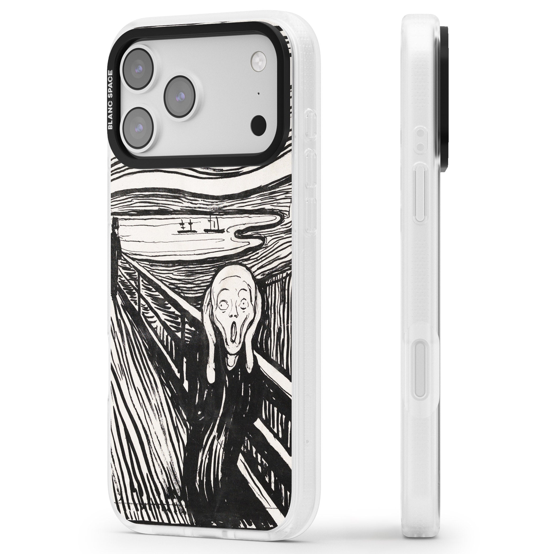 The Scream iPhone 17 Pro Max Impact Air Clear Phone Case Side Profile