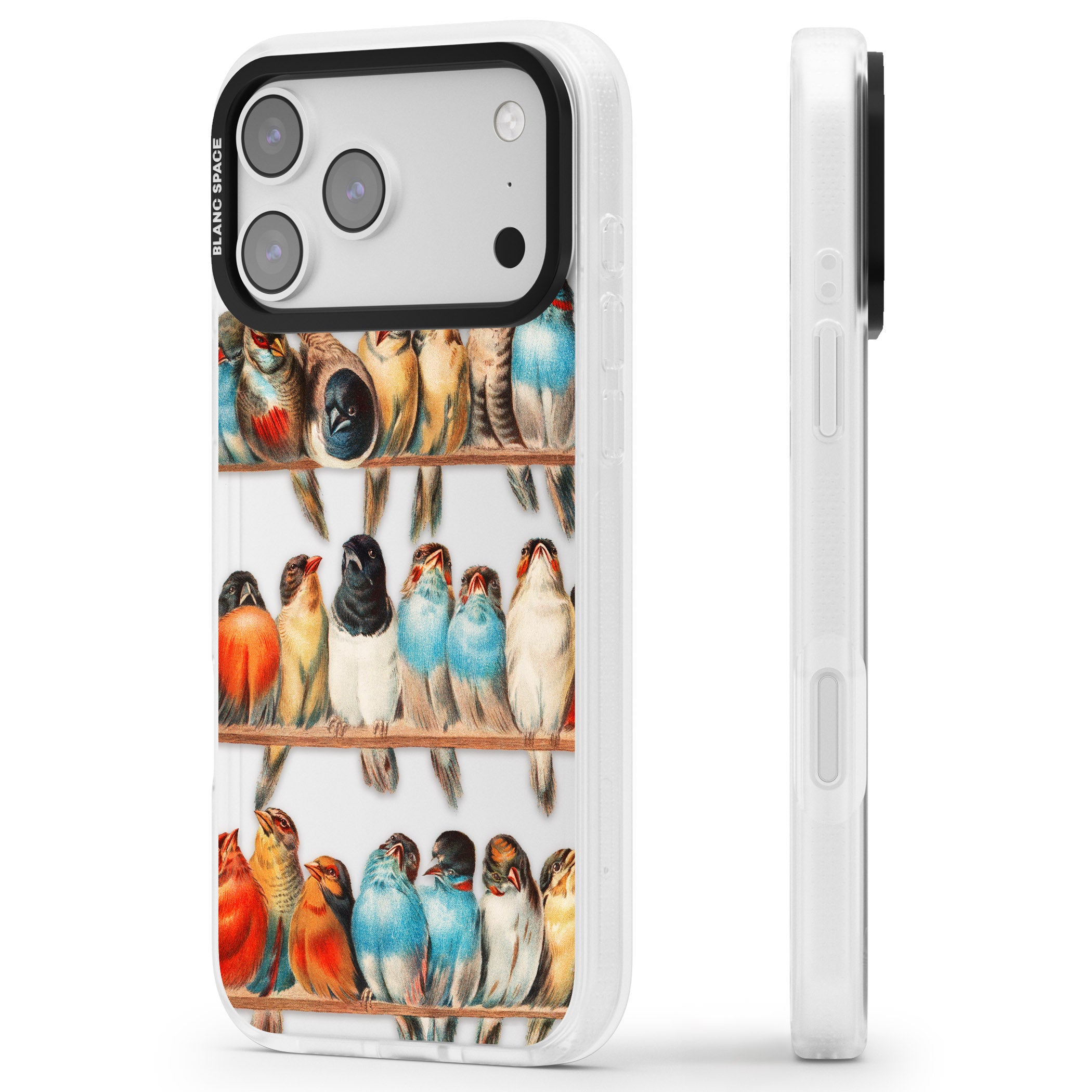 A Perch Of Birds iPhone 17 Pro Max Impact Air Clear Phone Case Side Profile