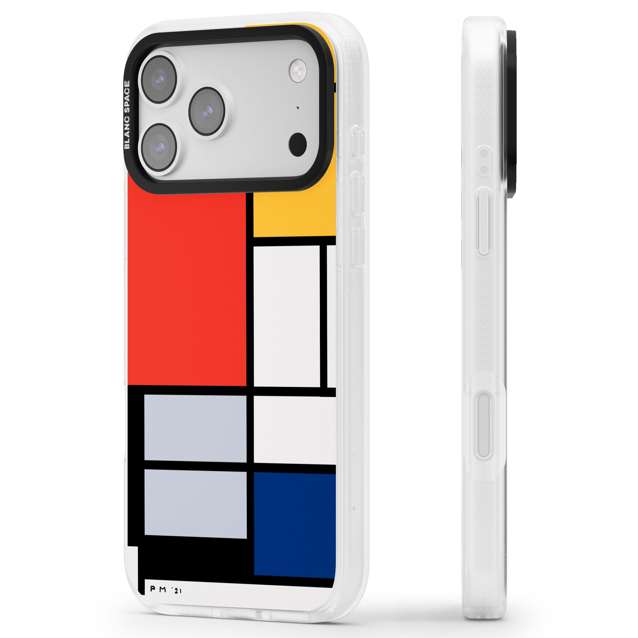 Piet Mondrian'S Composition iPhone 17 Pro Max Impact Air Clear Phone Case Side Profile