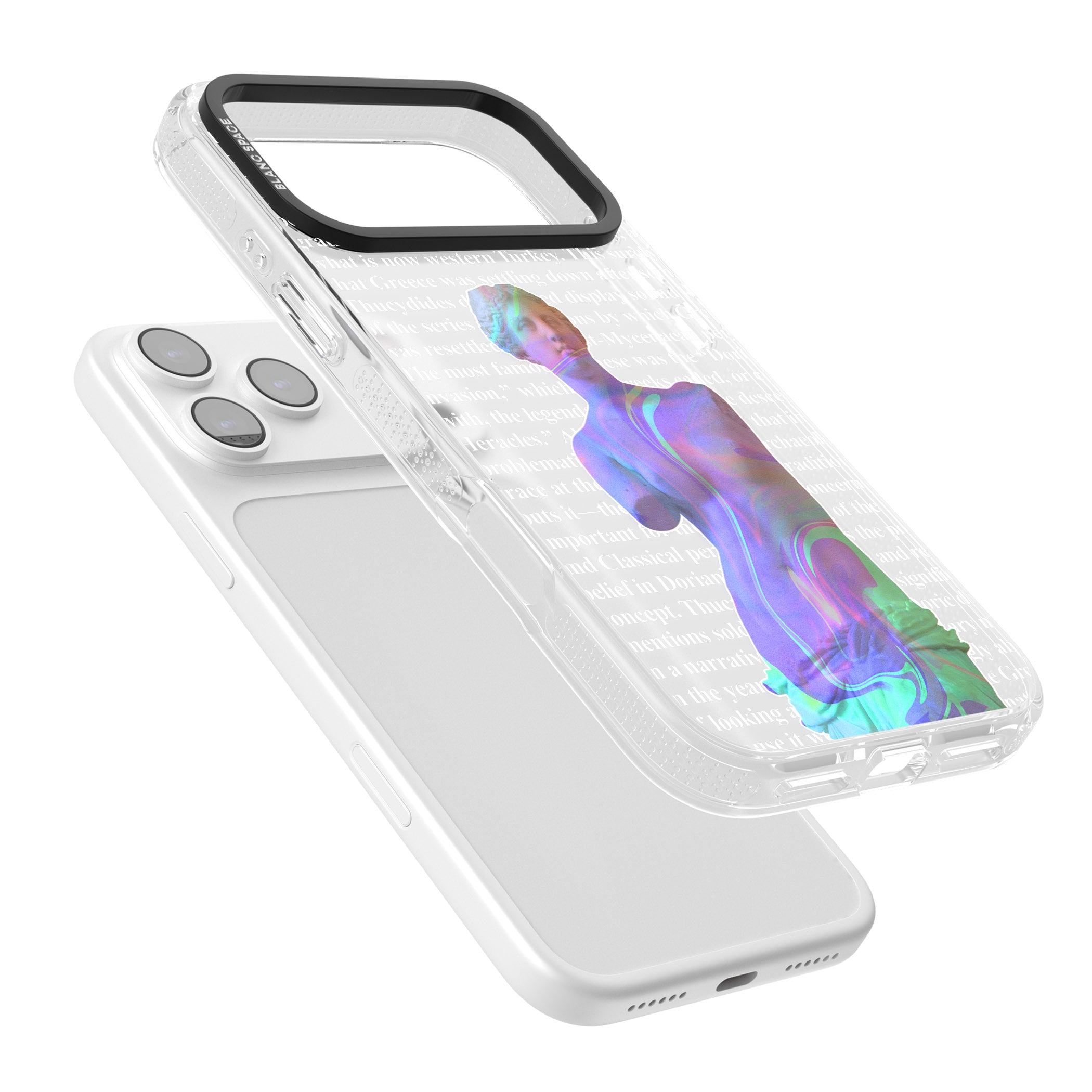 Iridescent De Milo iPhone 17 Pro Max Impact Air Clear Phone Case Colours