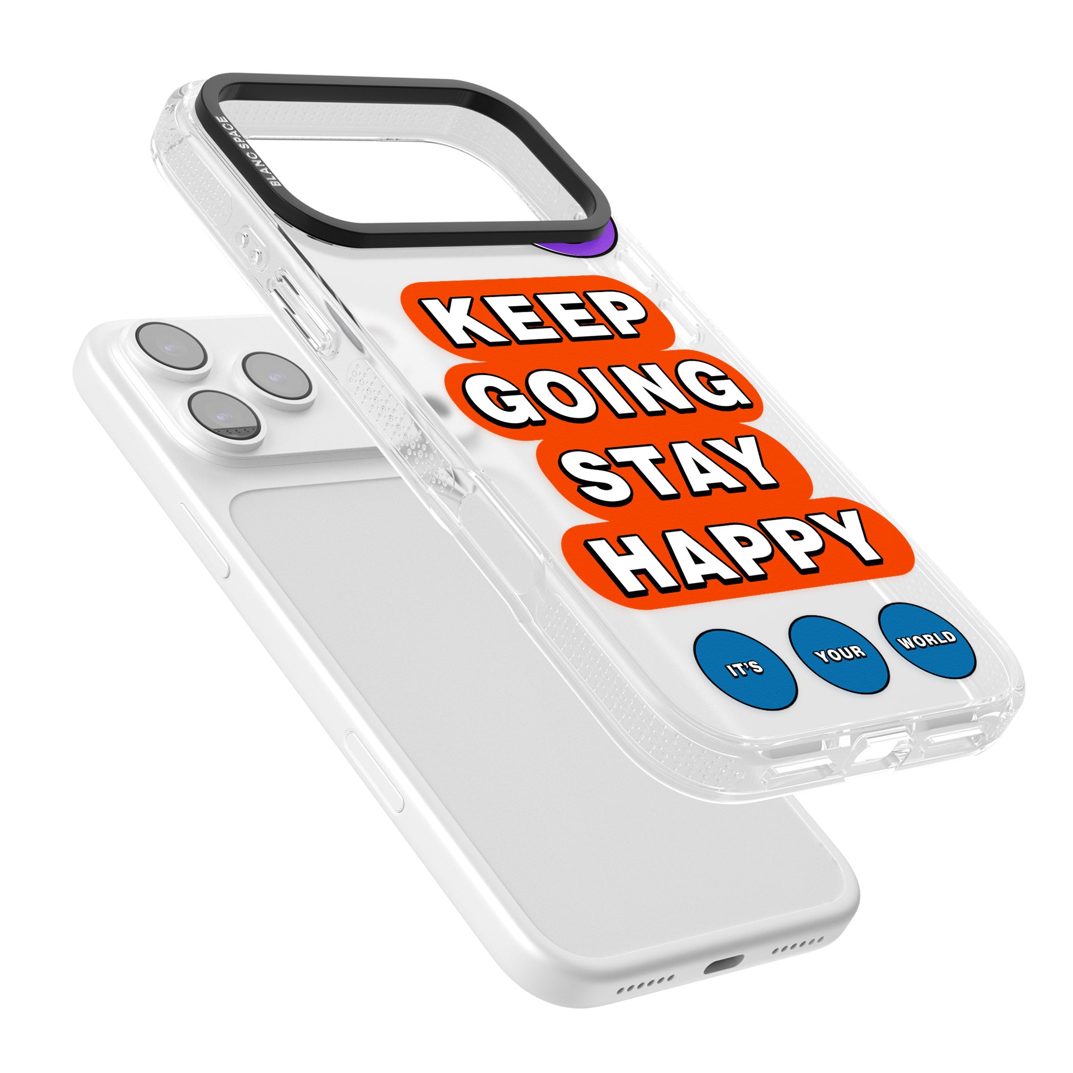 Keep Going Stay Happy iPhone 17 Pro Max Impact Air Clear Phone Case Colours