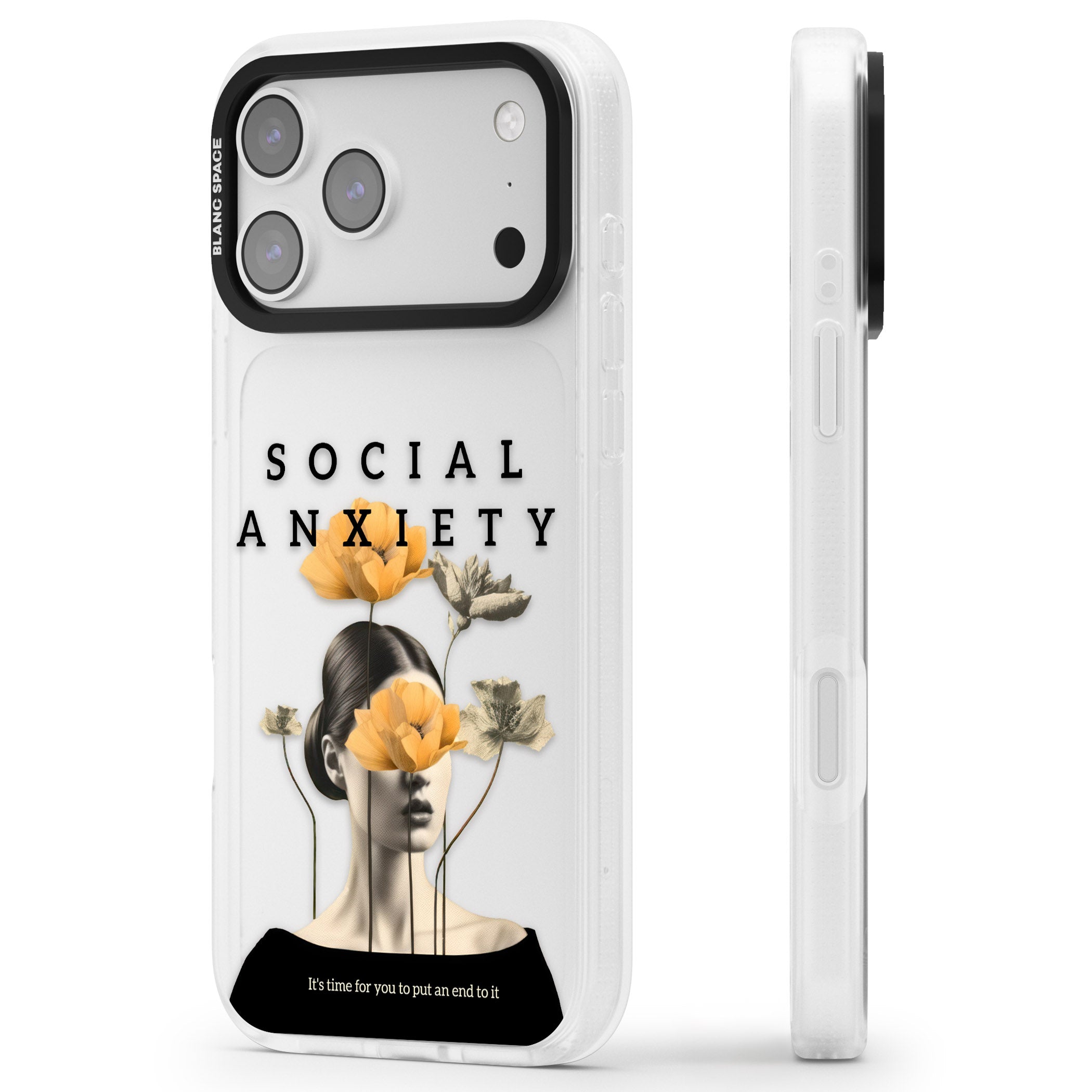 Social Anxiety iPhone 17 Pro Max Impact Air Clear Phone Case Side Profile