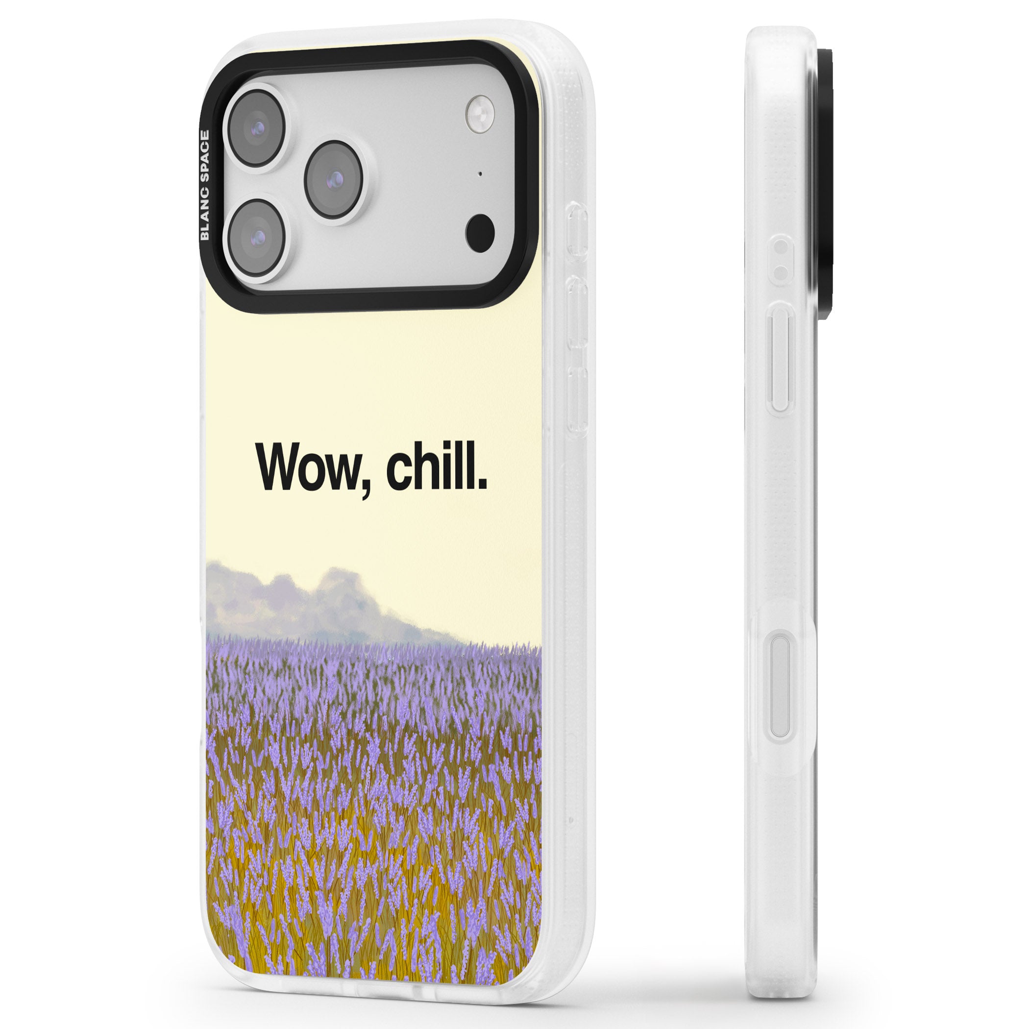 Wow, Chill iPhone 17 Pro Max Impact Air Clear Phone Case Side Profile