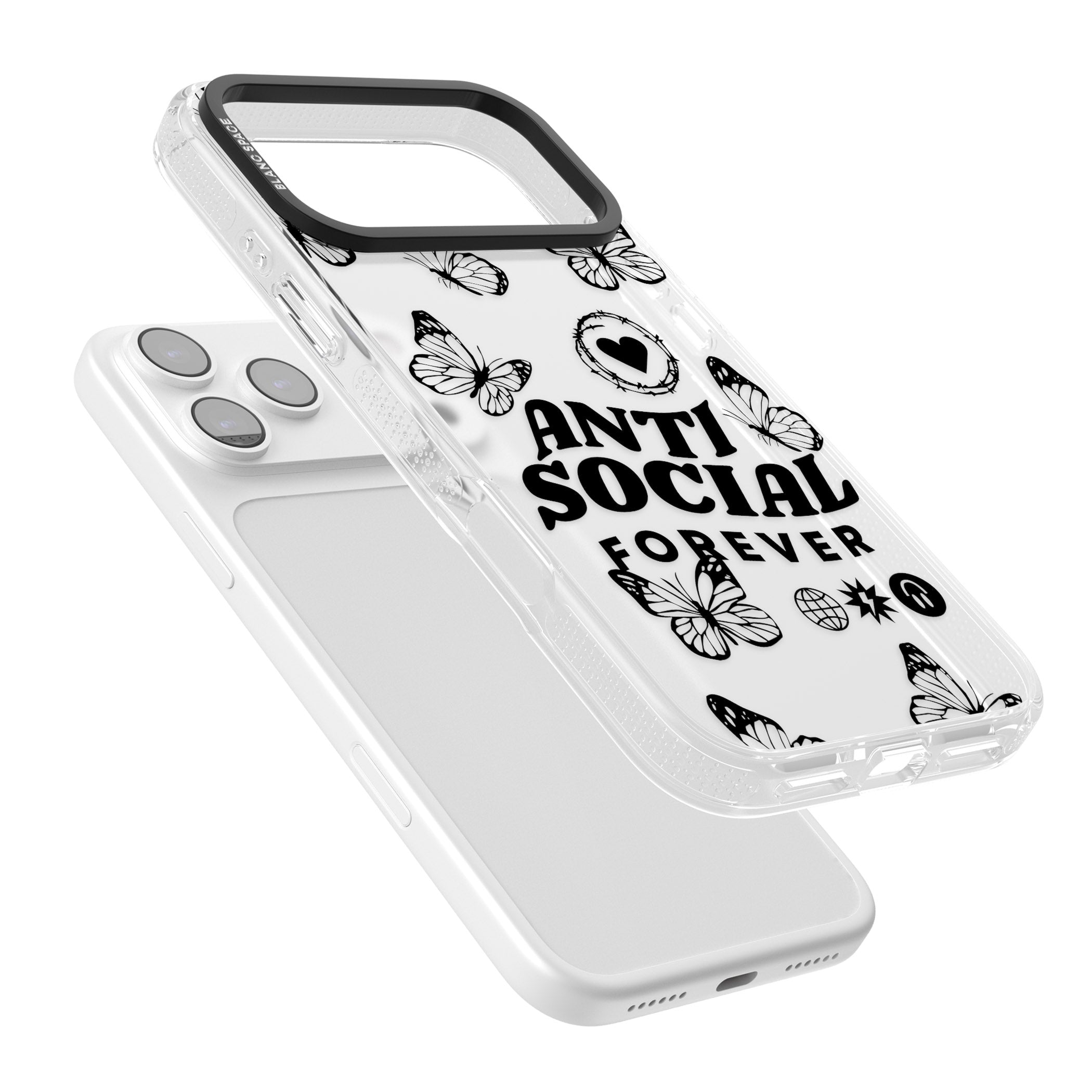 Anti Social Forever iPhone 17 Pro Max Impact Air Clear Phone Case Colours