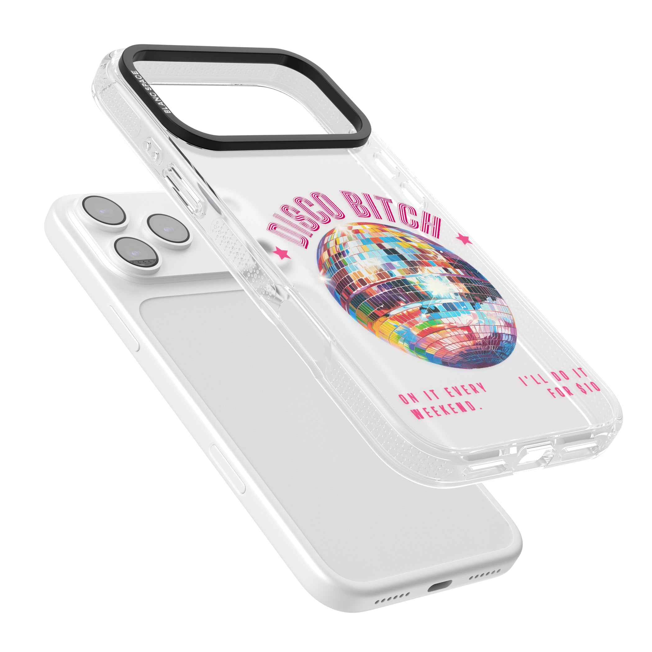 Disco B Tch iPhone 17 Pro Max Impact Air Clear Phone Case Colours