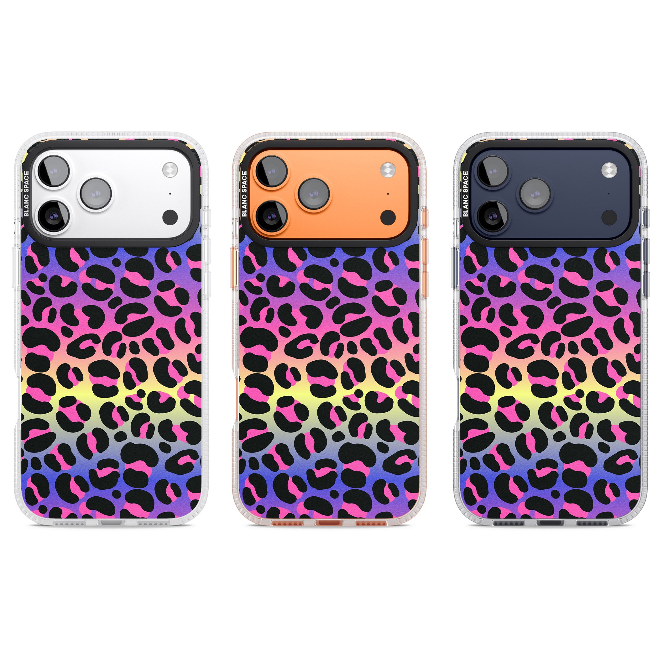 Rainbow Gradient Leopard iPhone 17 Pro Impact Air Clear Phone Case APT Impact Protection