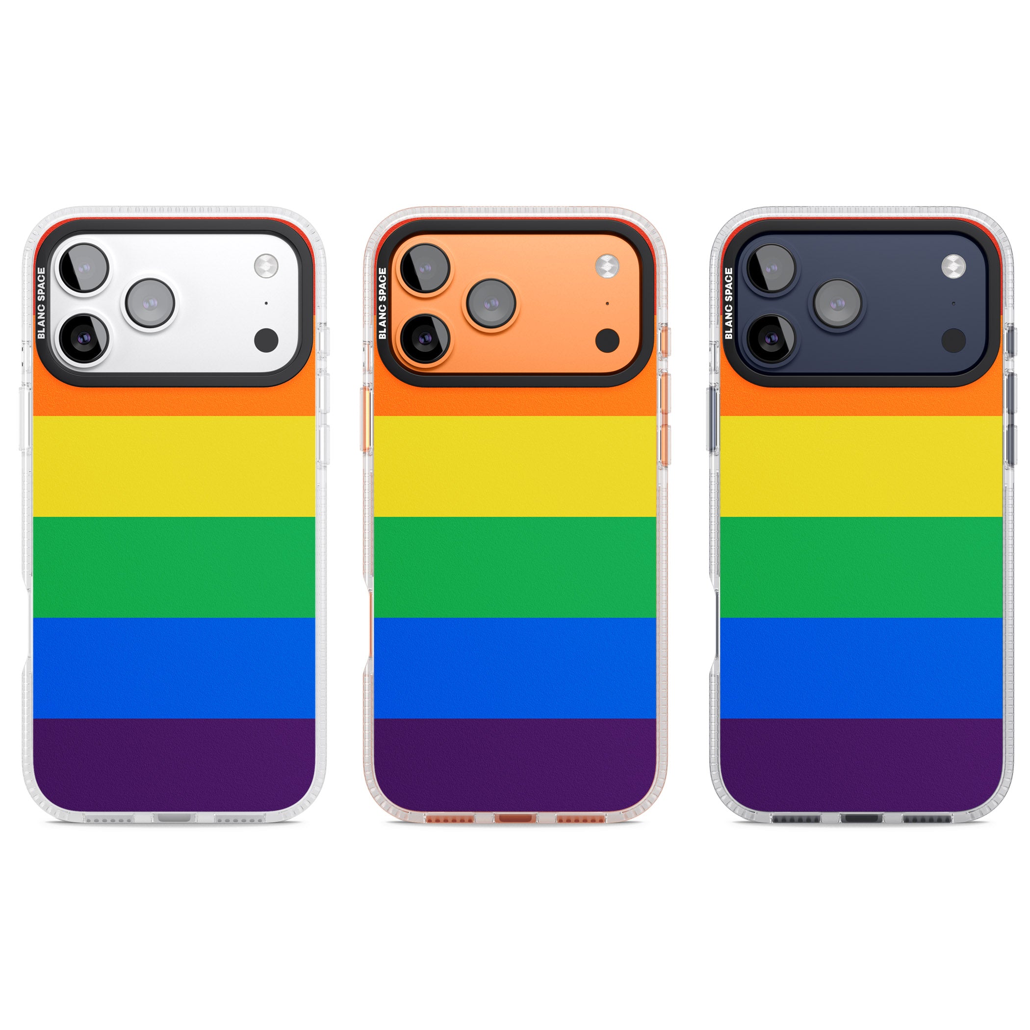 Rainbow Stripes iPhone 17 Pro Impact Air Clear Phone Case APT Impact Protection