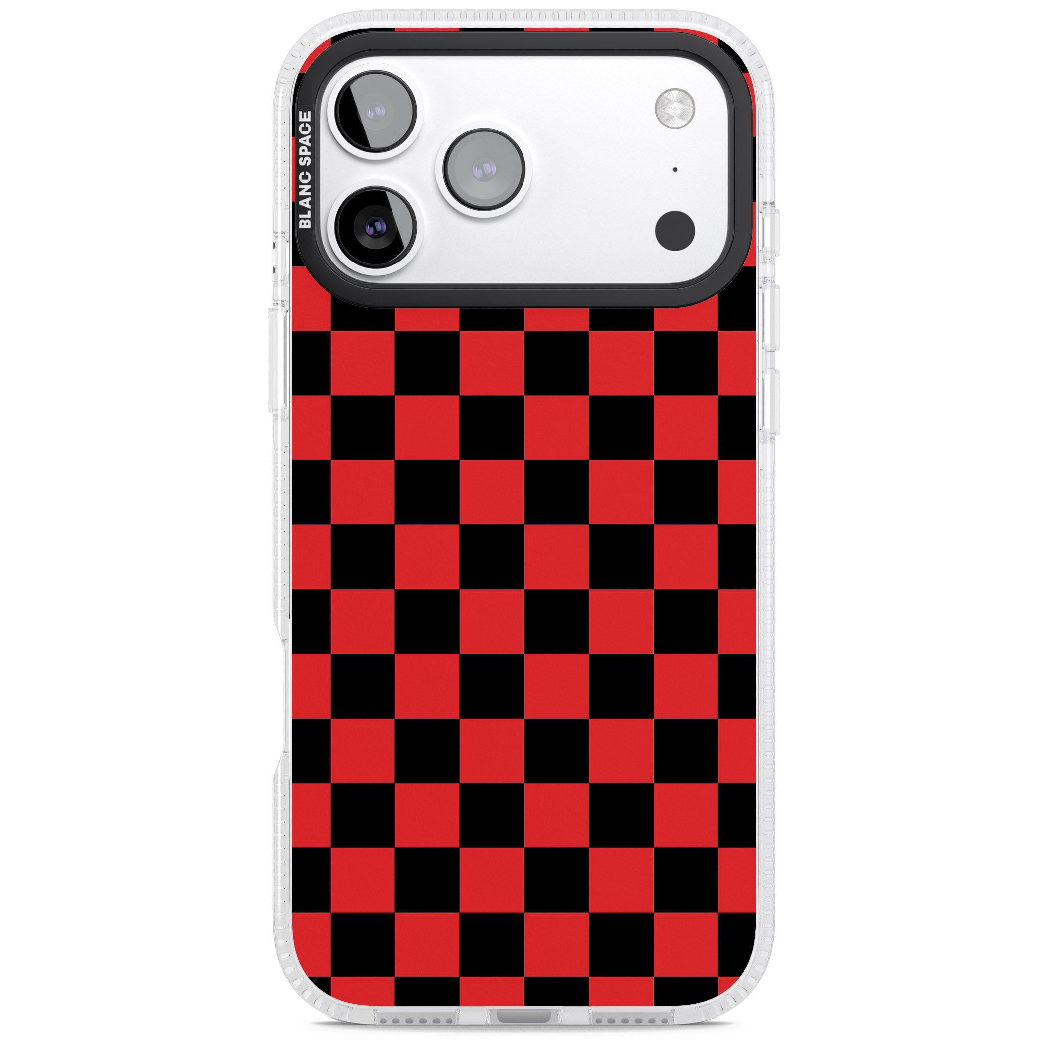 Red Black Checkered iPhone 17 Pro Max Impact Air Clear Phone Case