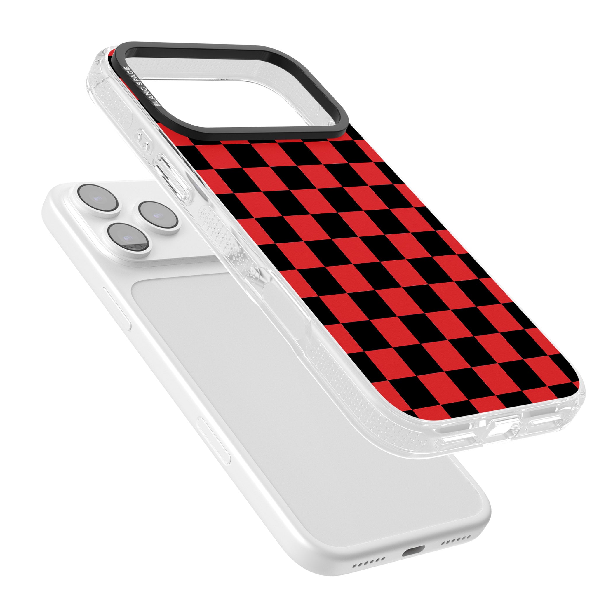 Red Black Checkered iPhone 17 Pro Max Impact Air Clear Phone Case Colours