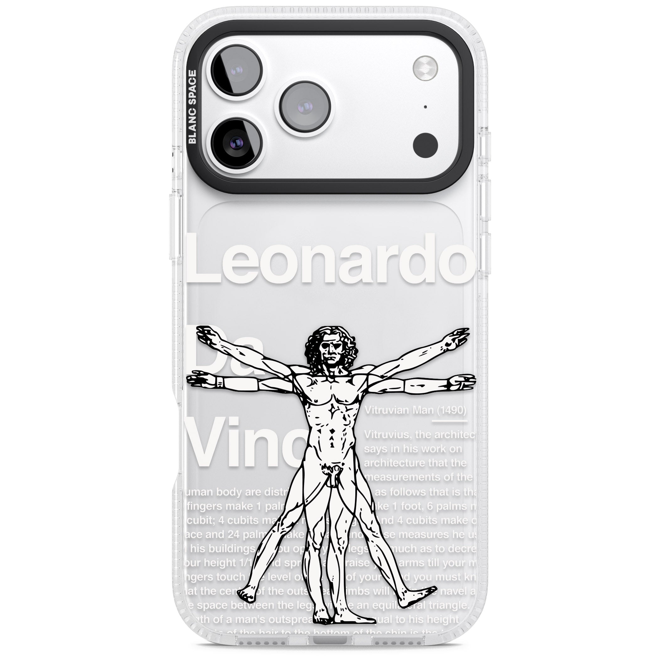 Vitruvian Man iPhone 17 Pro Max Impact Air Clear Phone Case