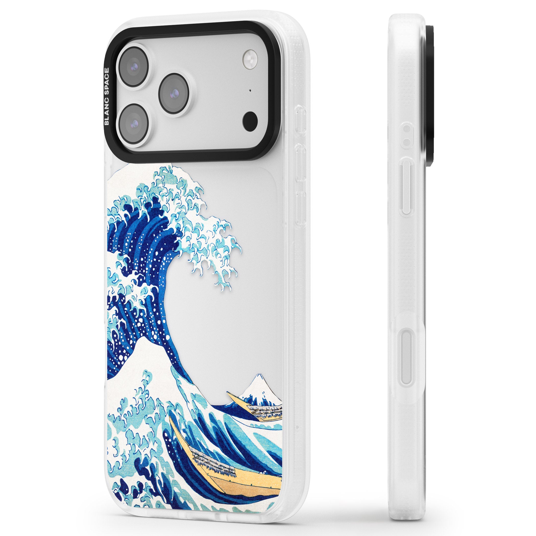 The Great Wave Of Kanagawa iPhone 17 Pro Max Impact Air Clear Phone Case Side Profile