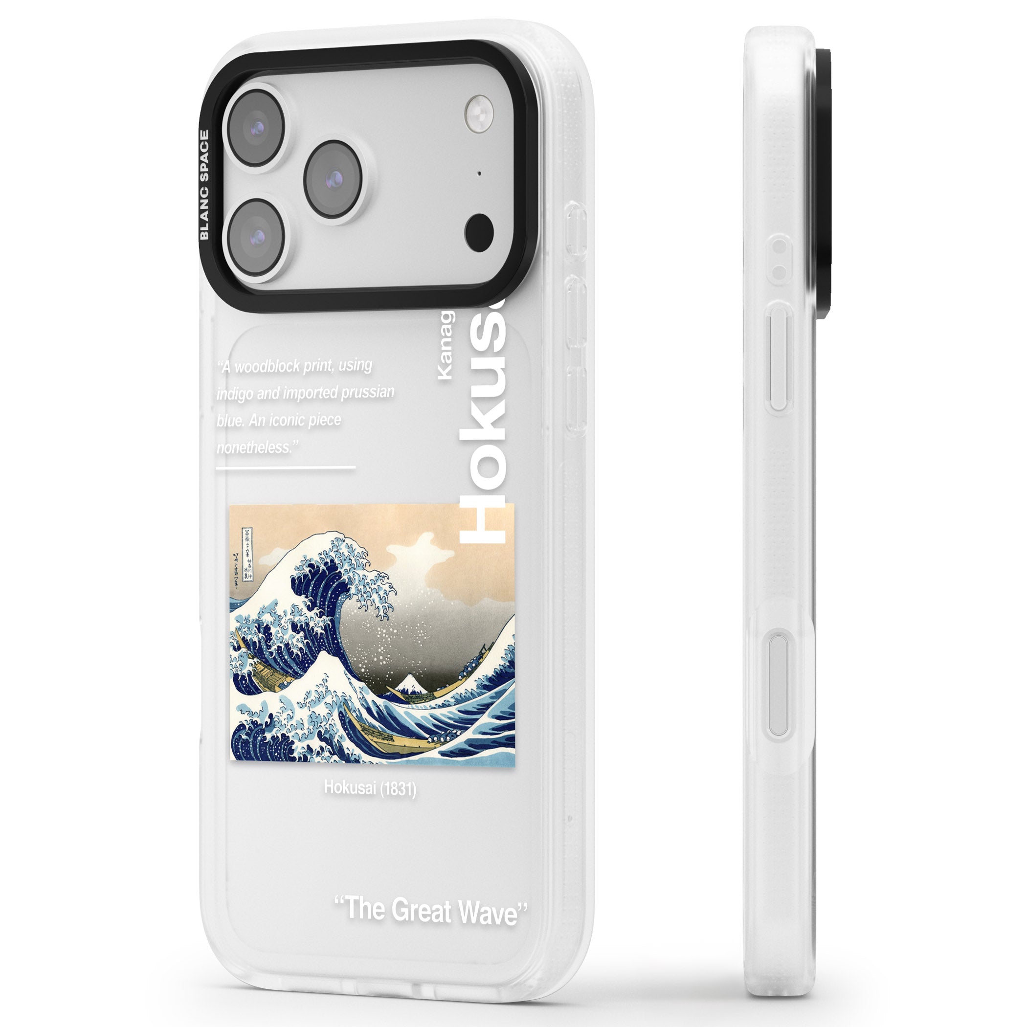 The Great Wave iPhone 17 Pro Max Impact Air Clear Phone Case Side Profile