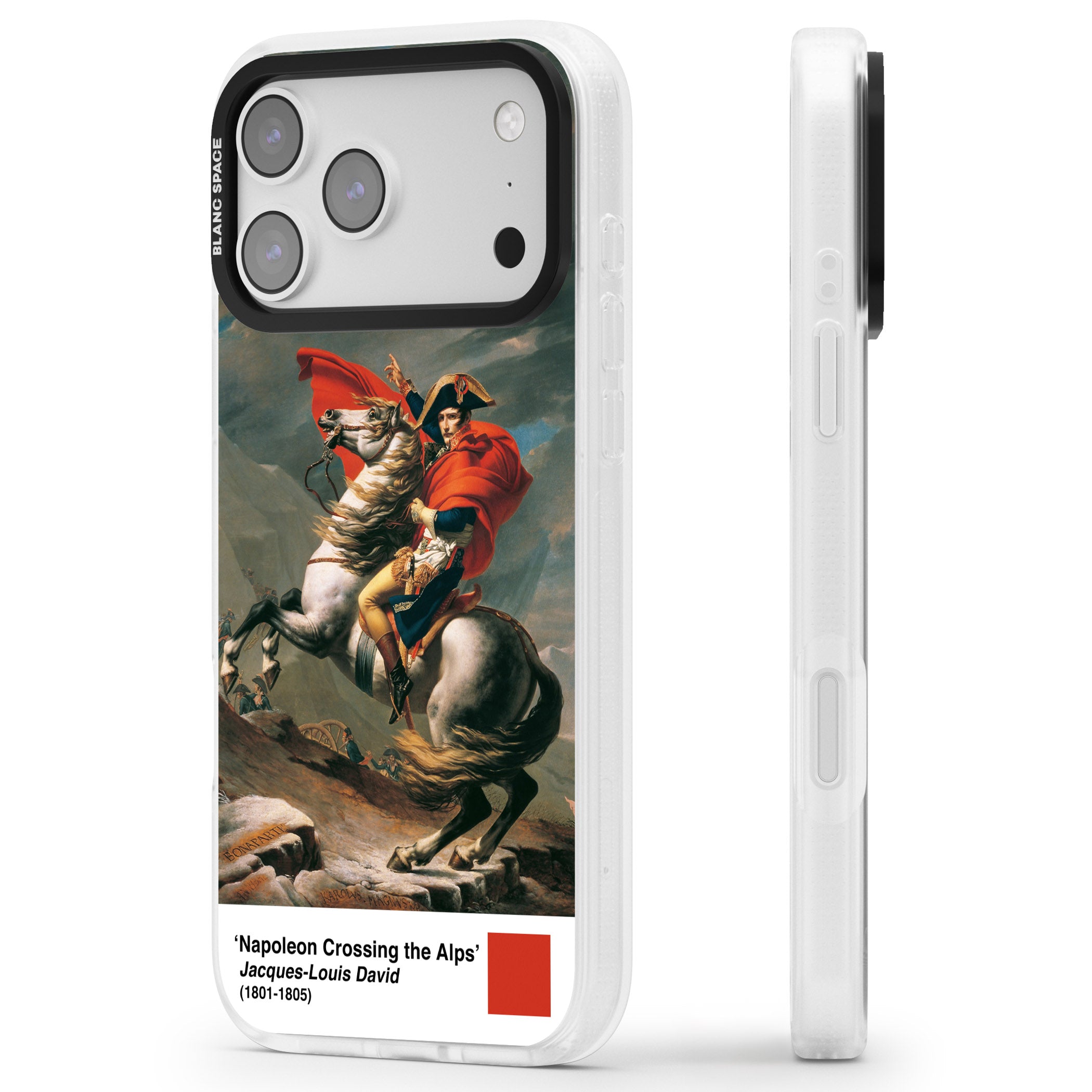 Napoleon Crossing The Alps iPhone 17 Pro Max Impact Air Clear Phone Case Side Profile