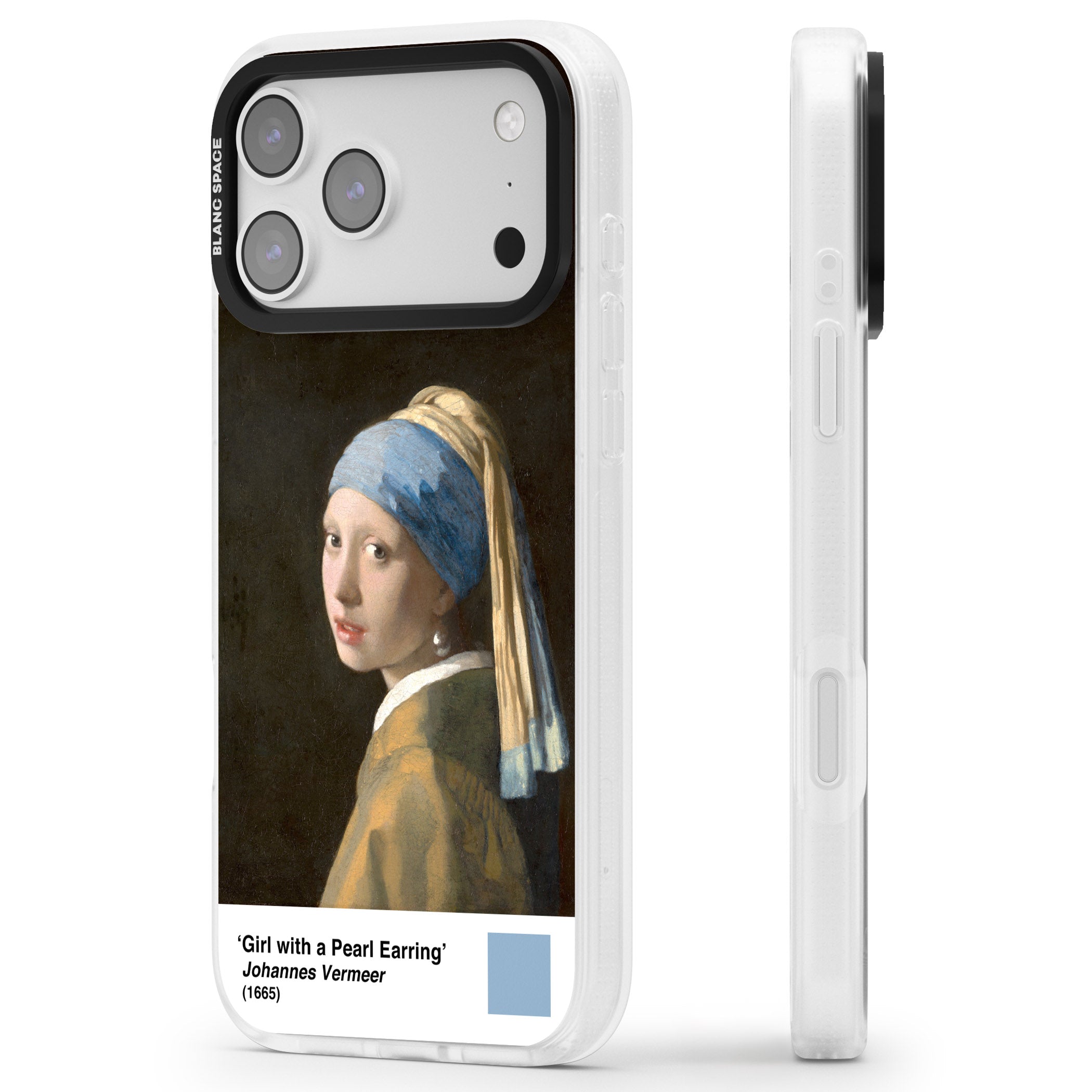 Girl With A Pearl Earring iPhone 17 Pro Max Impact Air Clear Phone Case Side Profile