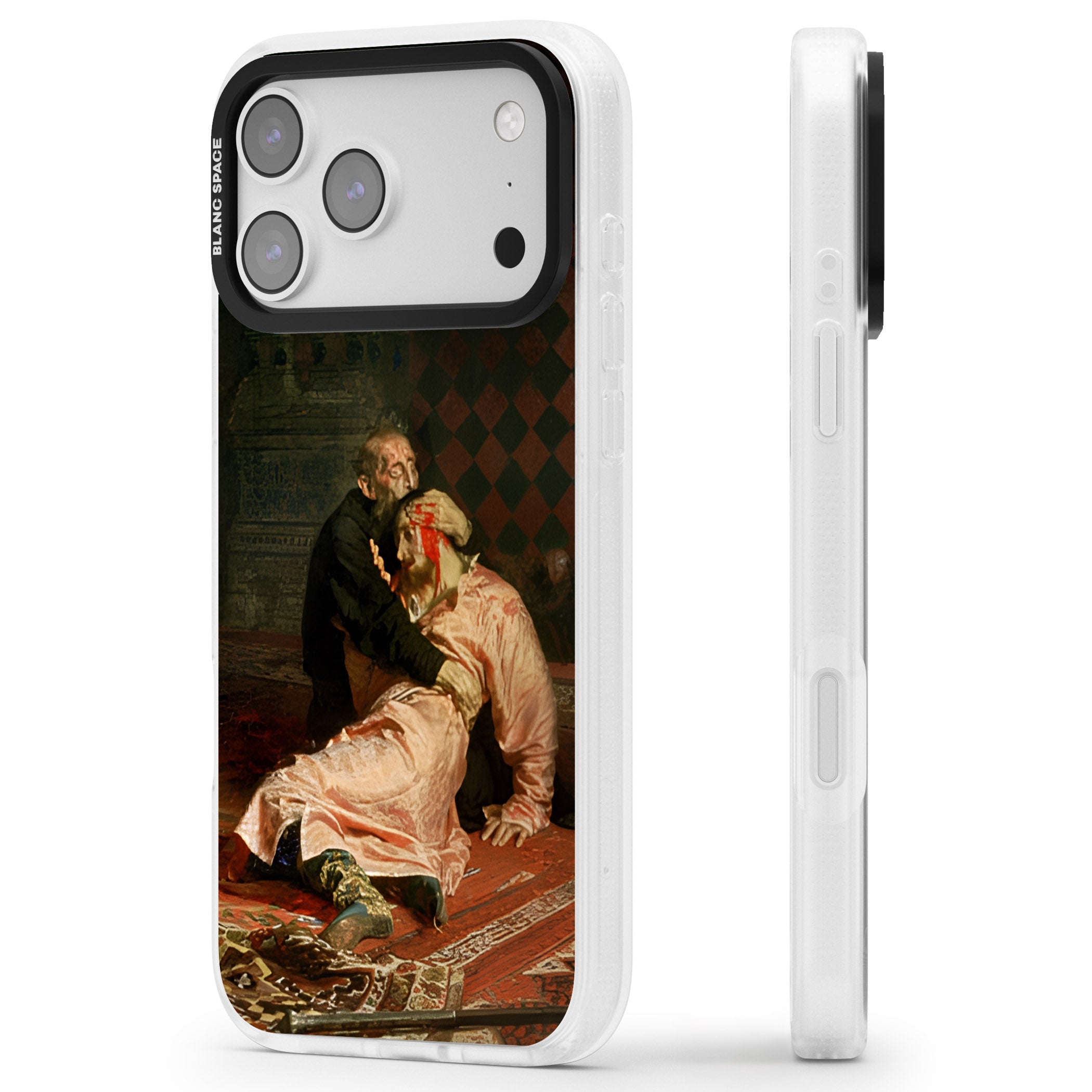 Ivan The Terrible & His Son iPhone 17 Pro Max Impact Air Clear Phone Case Side Profile
