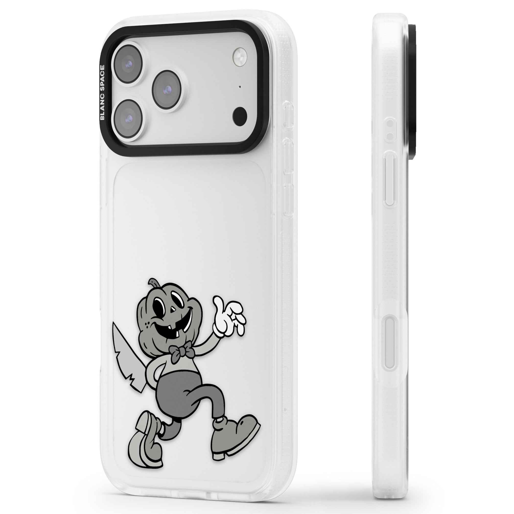 Jack O' Slasher iPhone 17 Pro Max Impact Air Clear Phone Case Side Profile