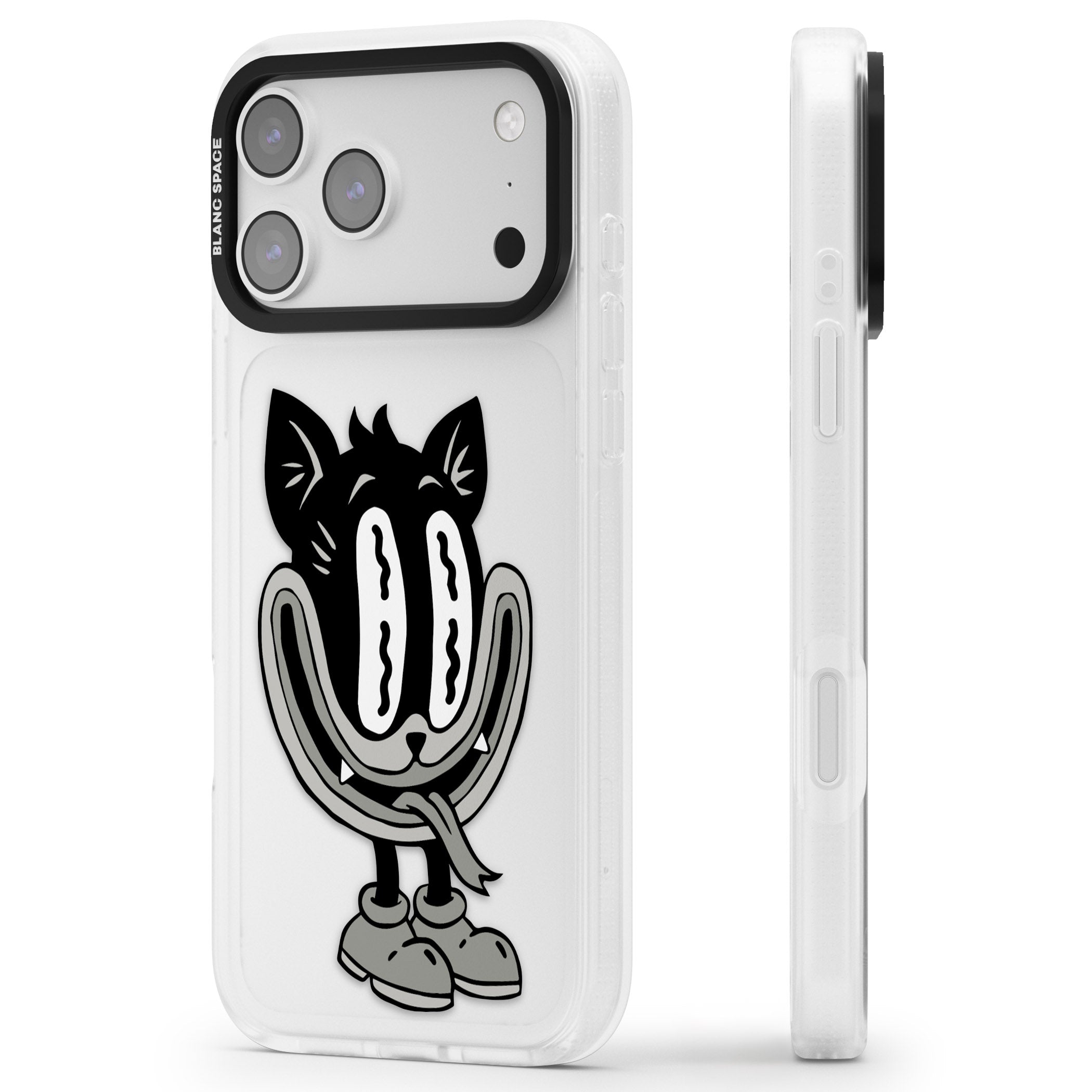 Faded Feline iPhone 17 Pro Max Impact Air Clear Phone Case Side Profile