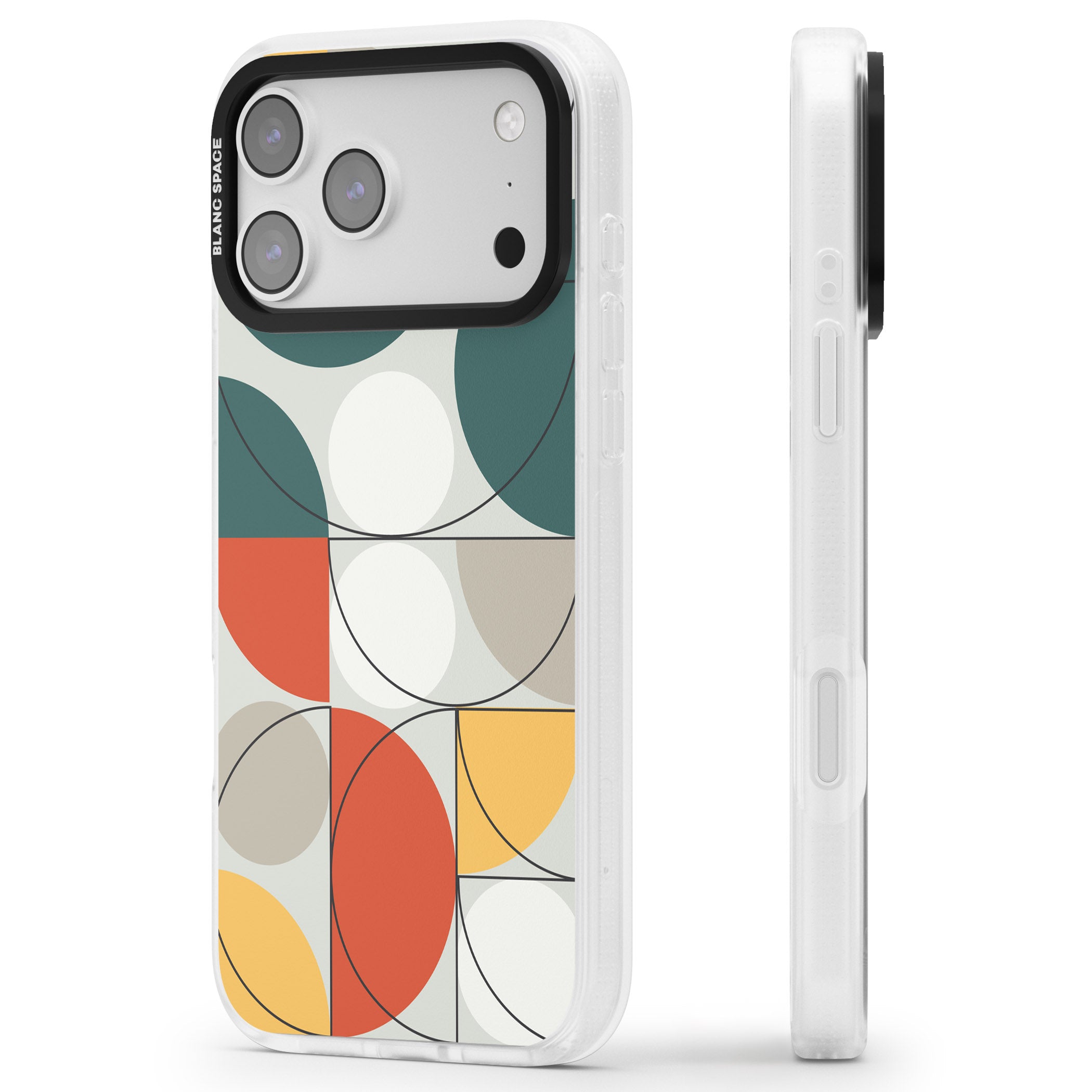 Modern Abstract Circle iPhone 17 Pro Max Impact Air Clear Phone Case Side Profile