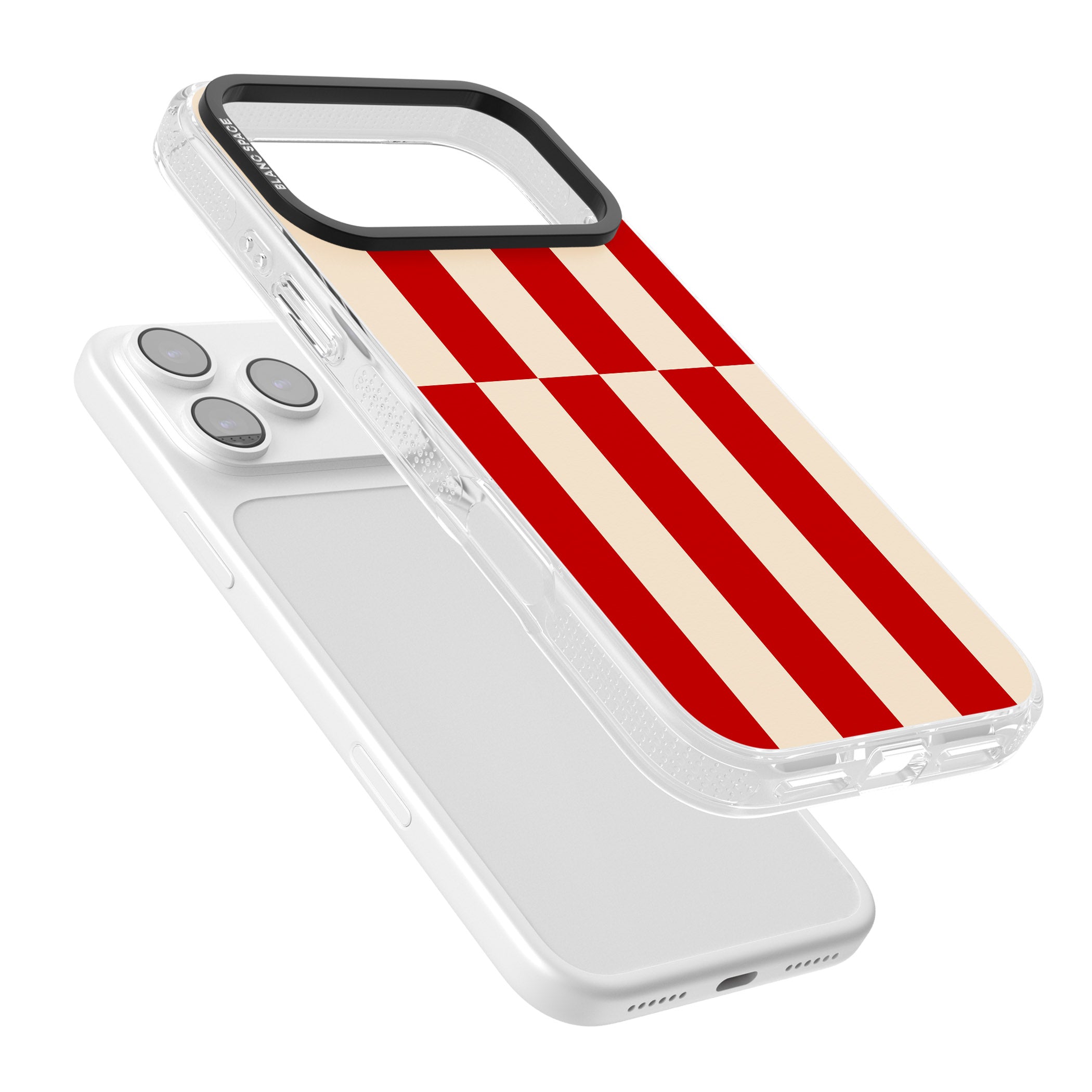 Retro Red Stripes iPhone 17 Pro Max Impact Air Clear Phone Case Colours
