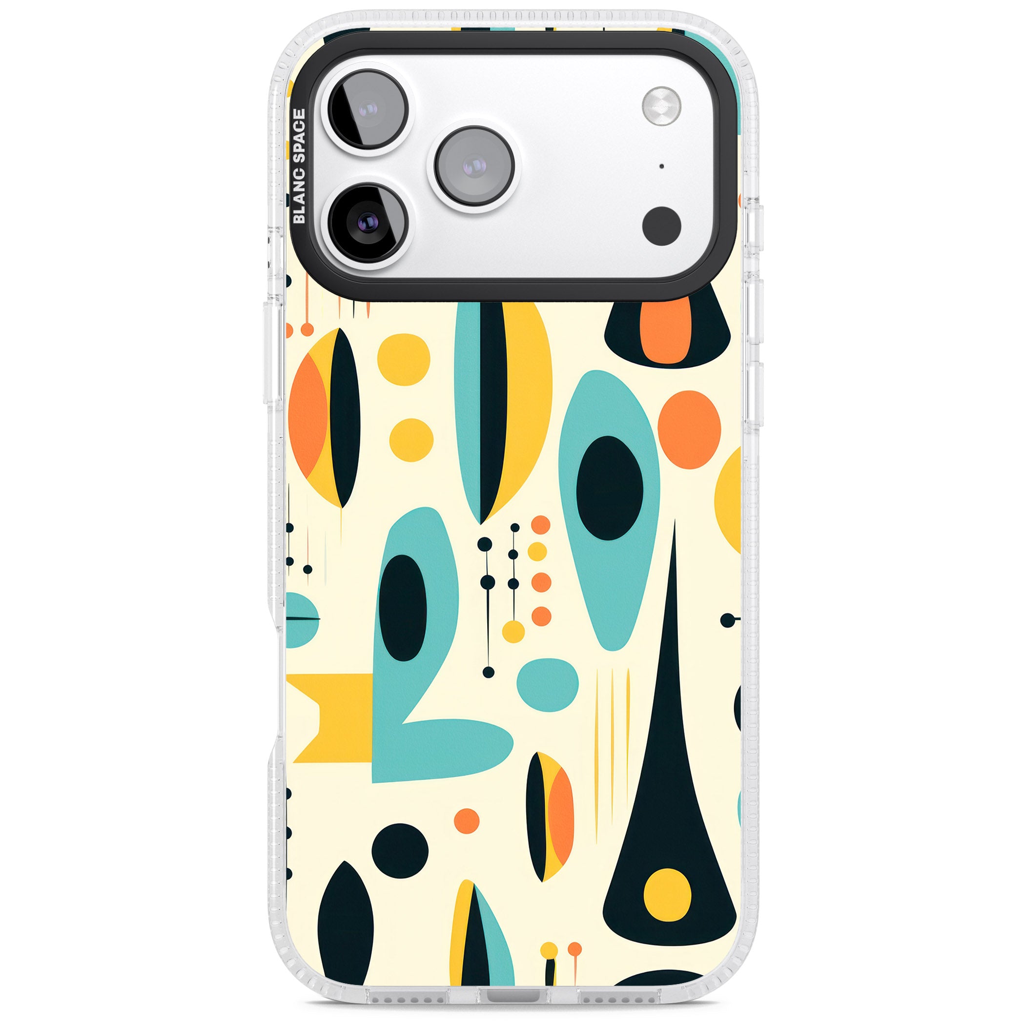 Mid Century Atomic Pattern iPhone 17 Pro Max Impact Air Clear Phone Case