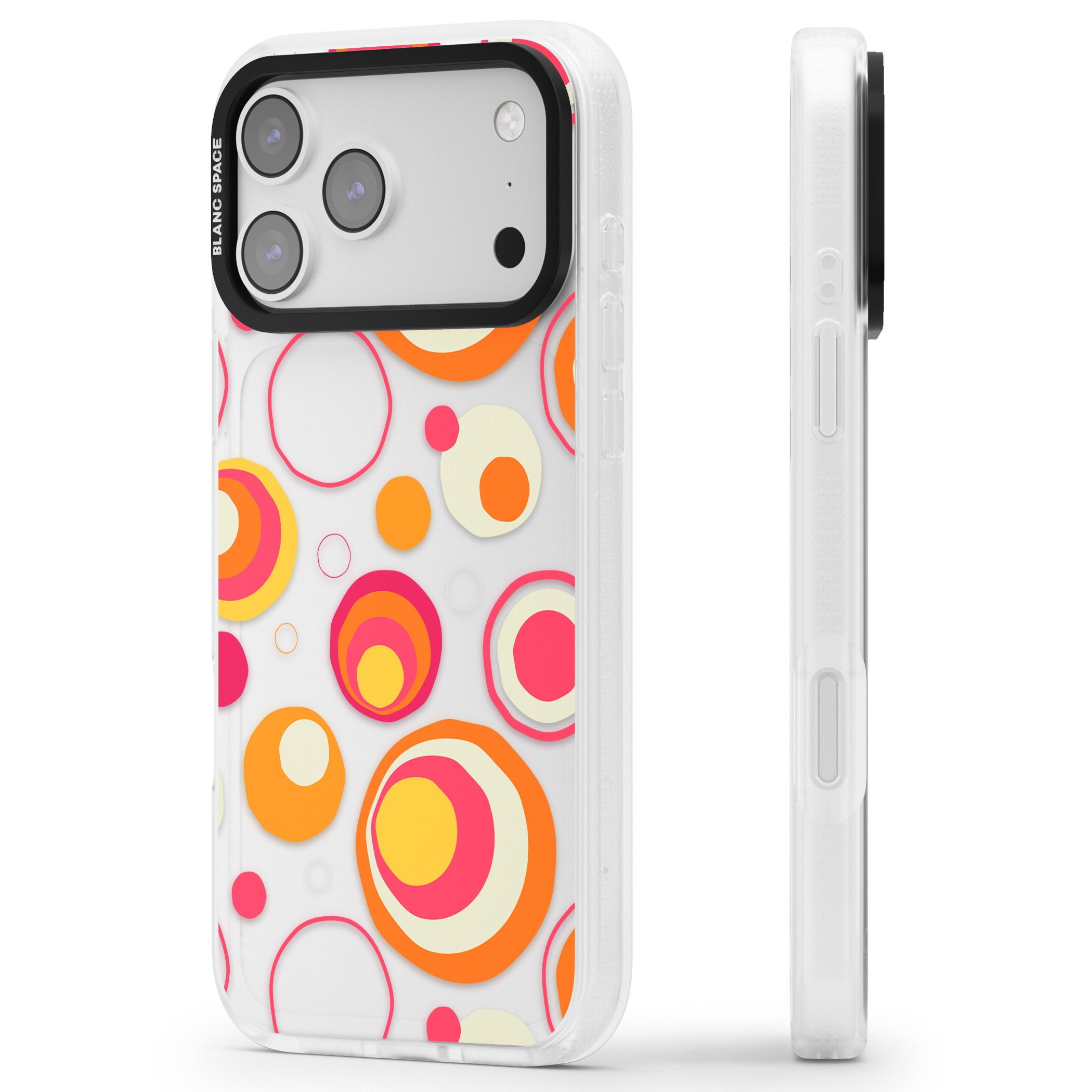 Mid Century Party Pattern iPhone 17 Pro Max Impact Air Clear Phone Case Side Profile