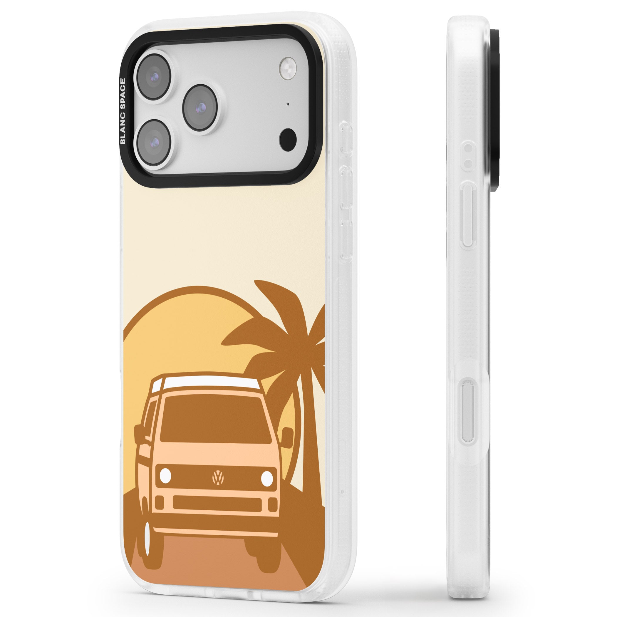 Sunset Van iPhone 17 Pro Max Impact Air Clear Phone Case Side Profile
