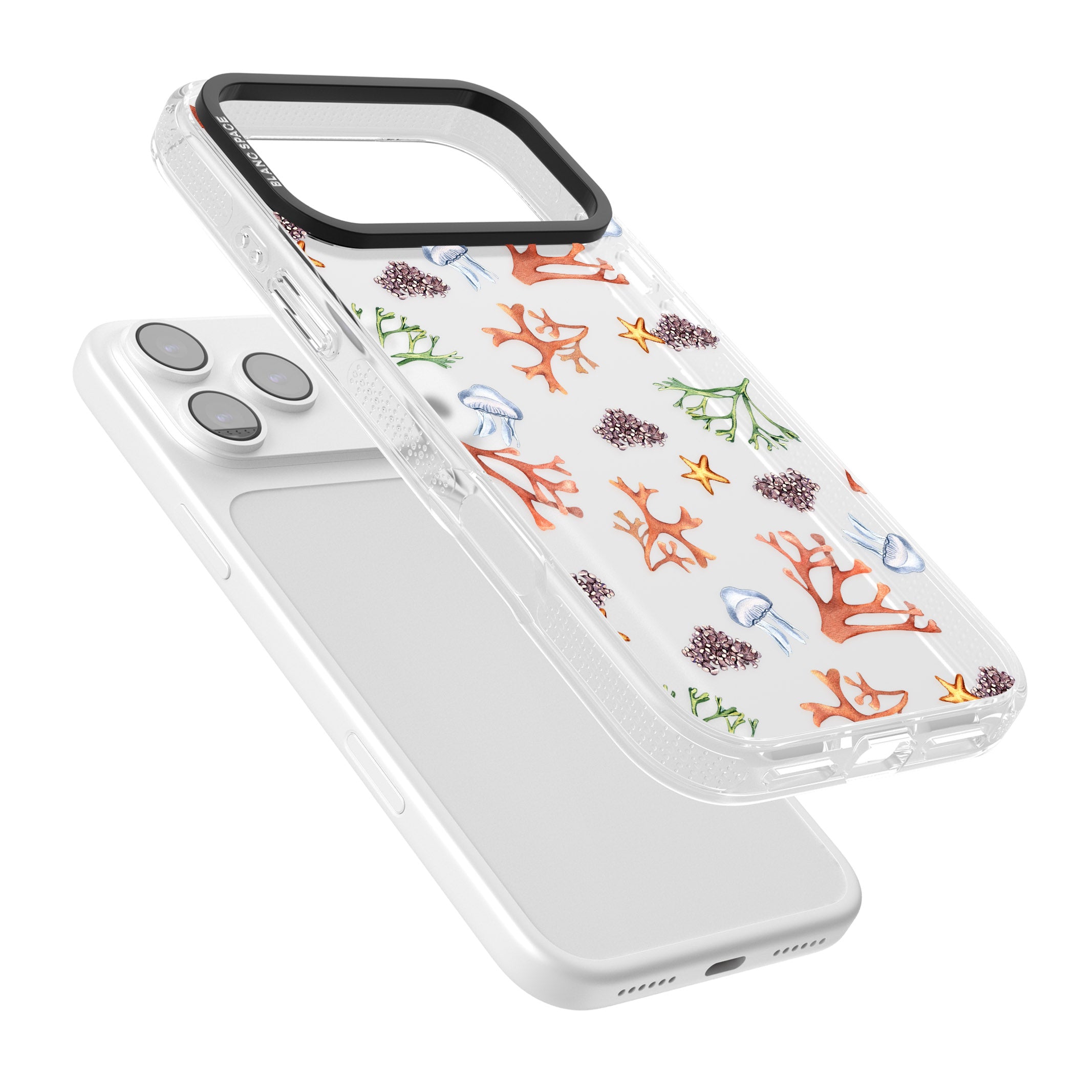 Coral & Jellyfish iPhone 17 Pro Max Impact Air Clear Phone Case Colours