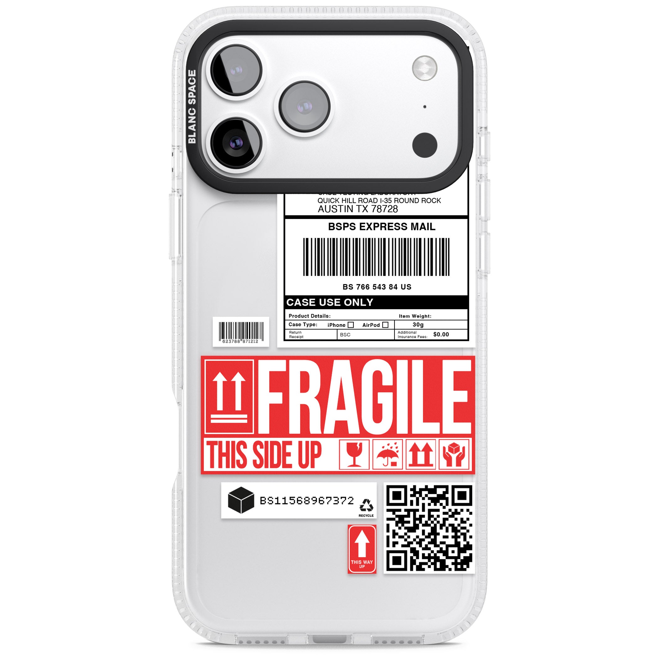 Shipping Label iPhone 17 Pro Max Impact Air Clear Phone Case