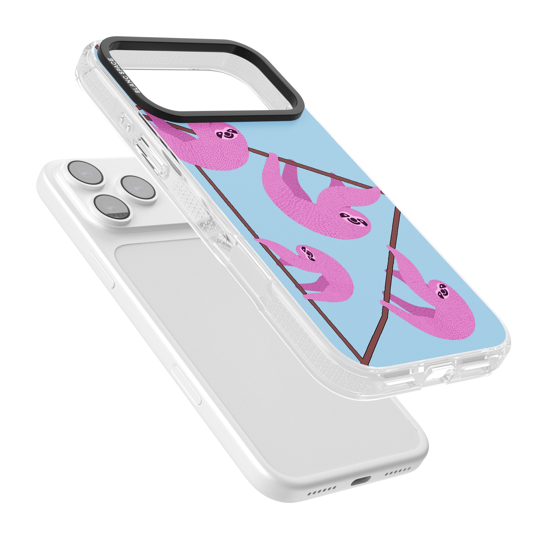 Pink Sloth iPhone 17 Pro Max Impact Air Clear Phone Case Colours