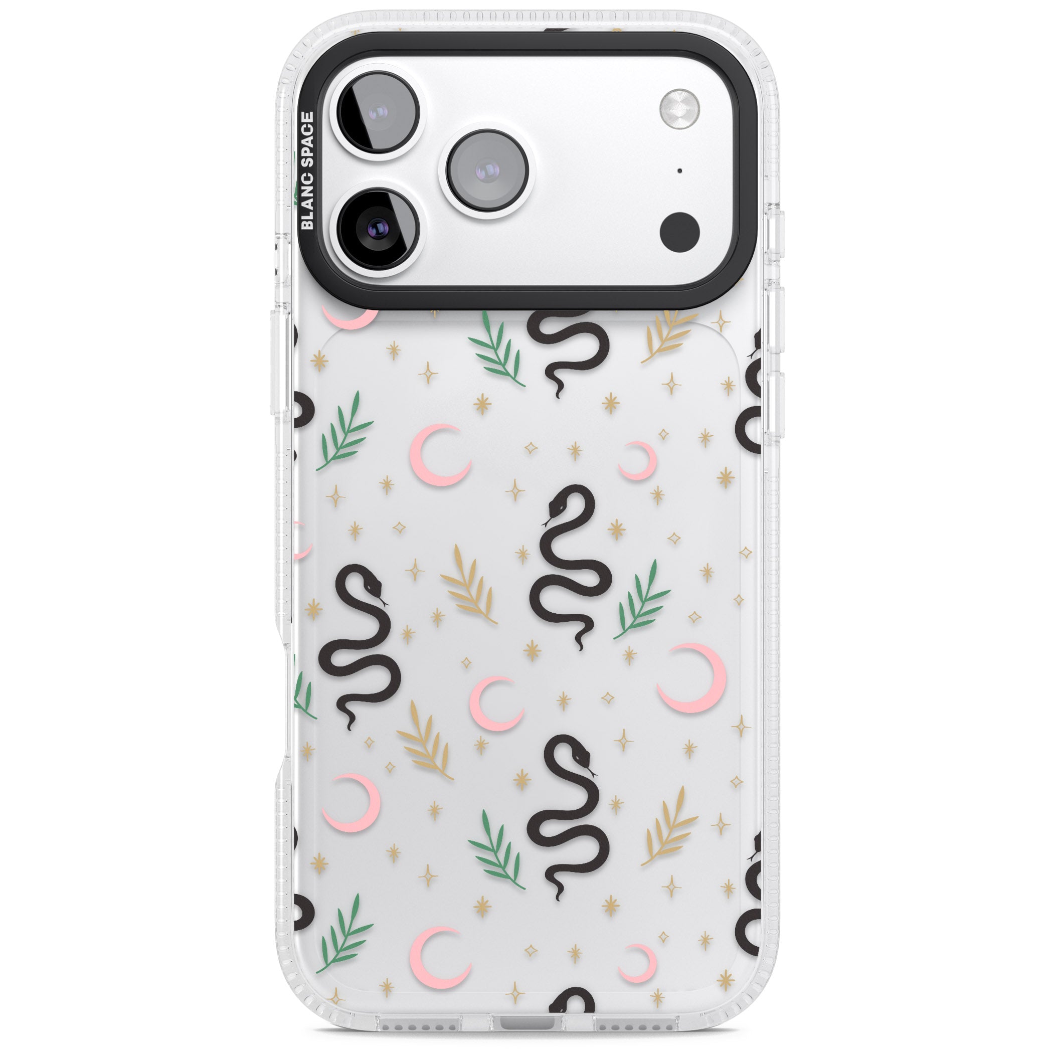 Snake & Moon Pattern iPhone 17 Pro Max Impact Air Clear Phone Case