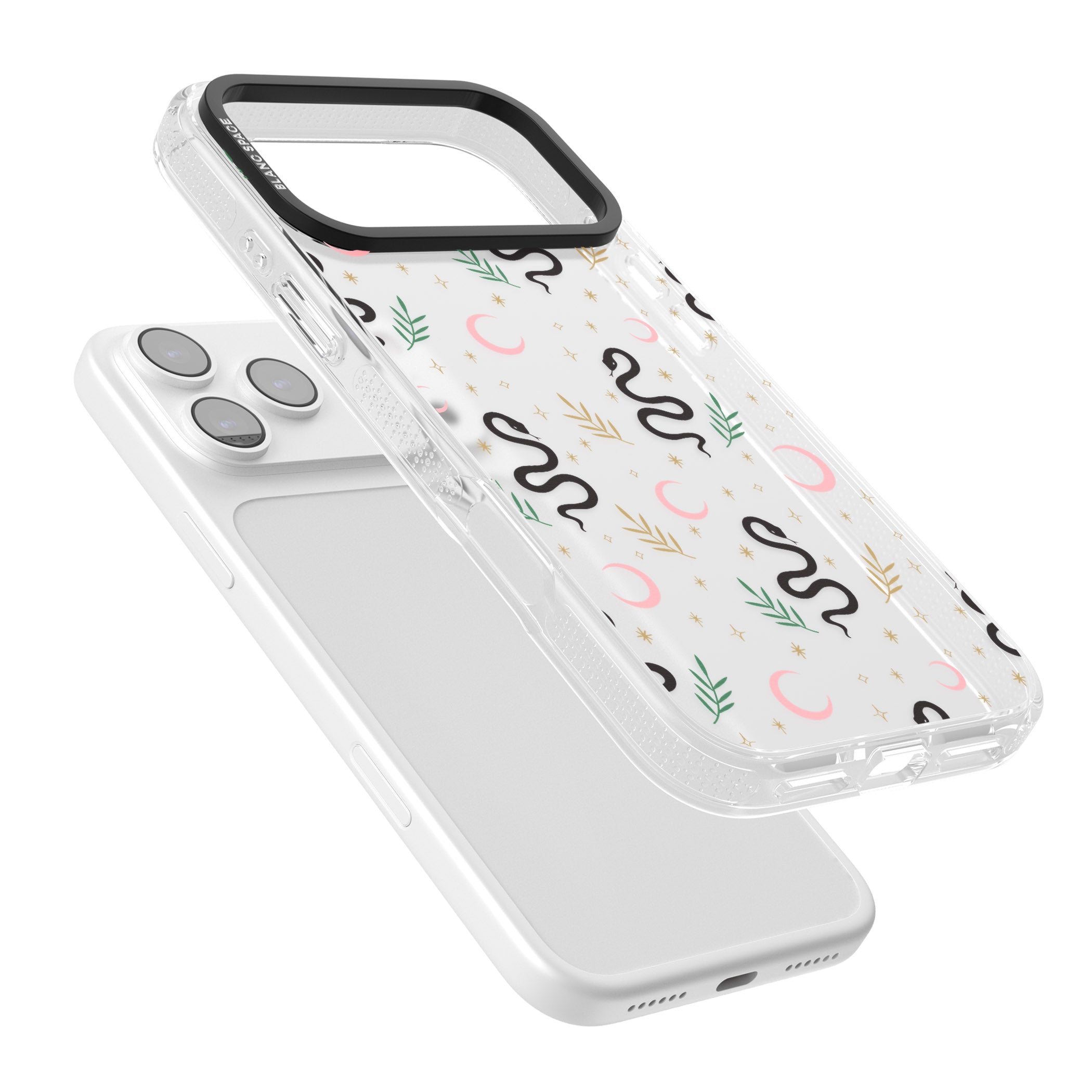 Snake & Moon Pattern iPhone 17 Pro Max Impact Air Clear Phone Case Colours
