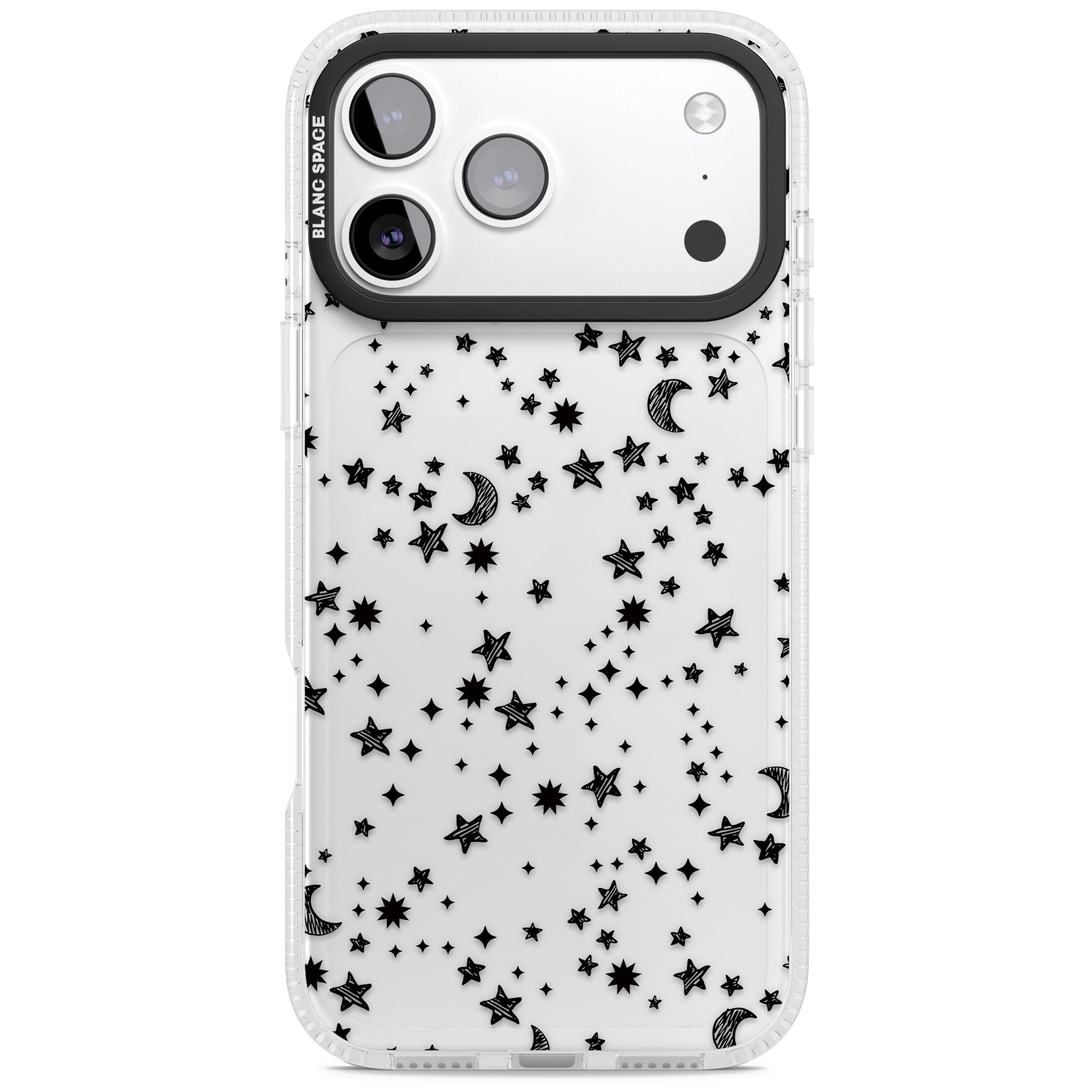 Black Cosmic Galaxy Pattern iPhone 17 Pro Max Impact Air Clear Phone Case