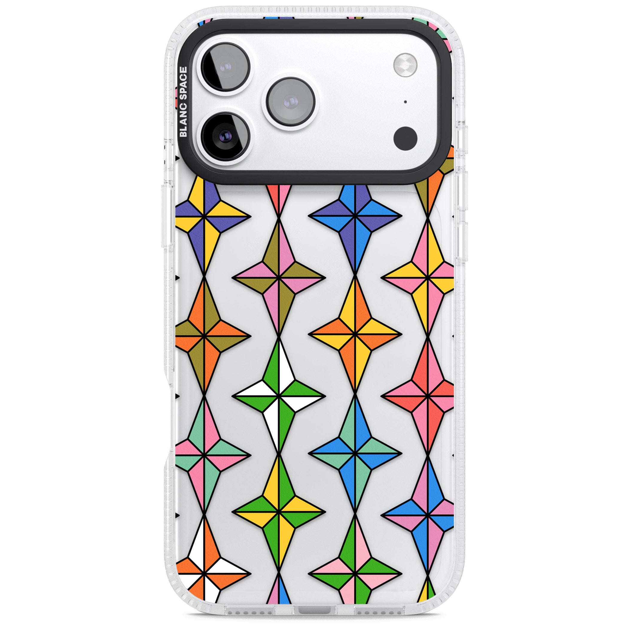 Multi Colour Stars Pattern iPhone 17 Pro Max Impact Air Clear Phone Case