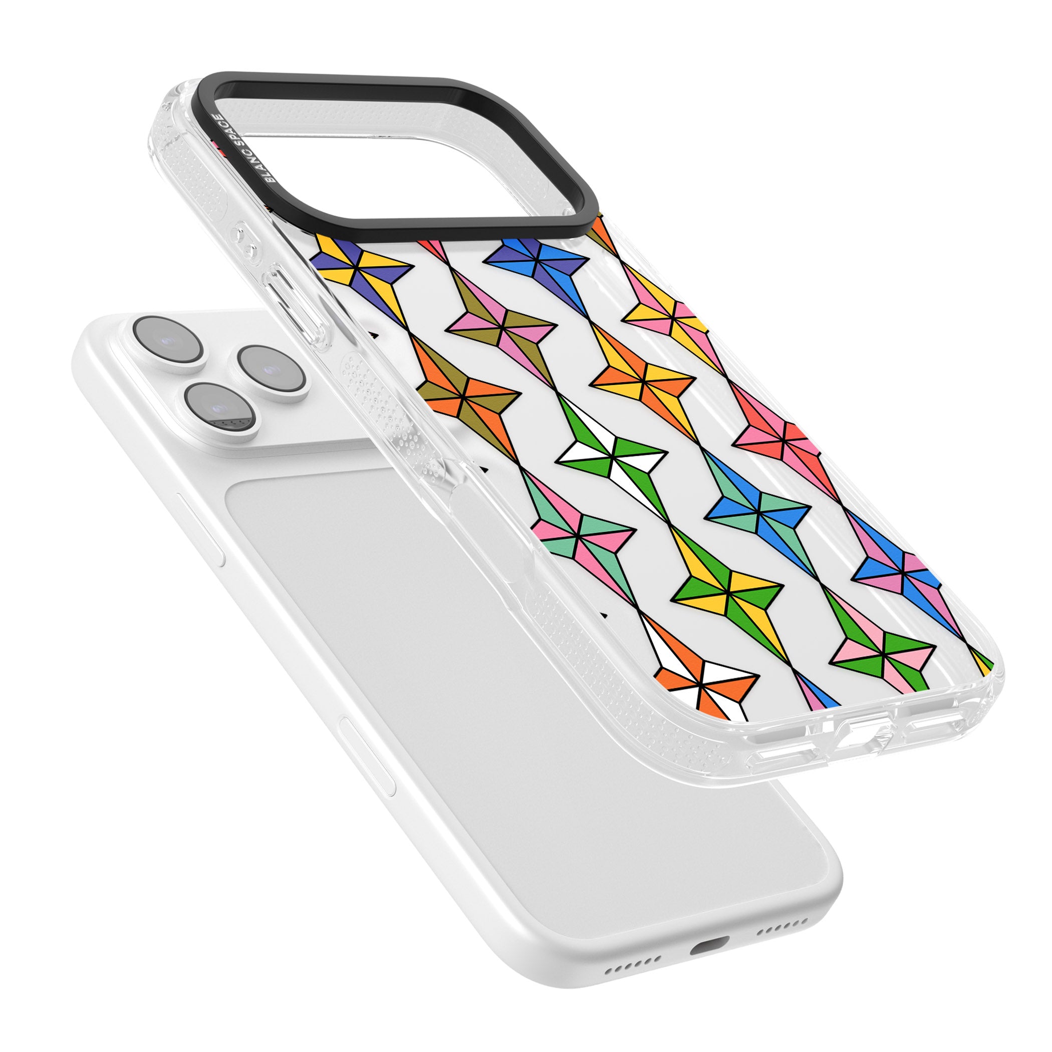 Multi Colour Stars Pattern iPhone 17 Pro Max Impact Air Clear Phone Case Colours