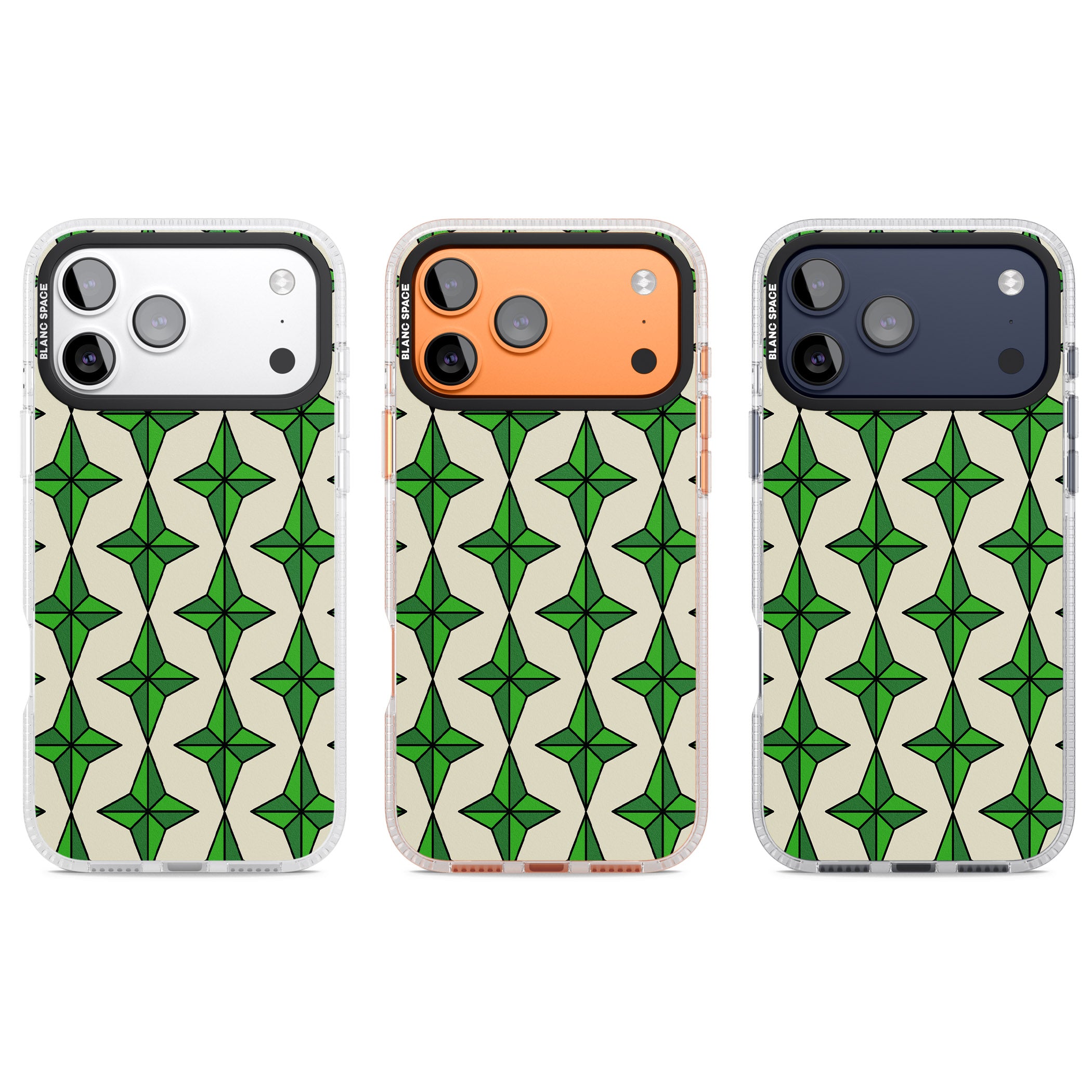 Emerald Stars Pattern iPhone 17 Pro Impact Air Clear Phone Case APT Impact Protection