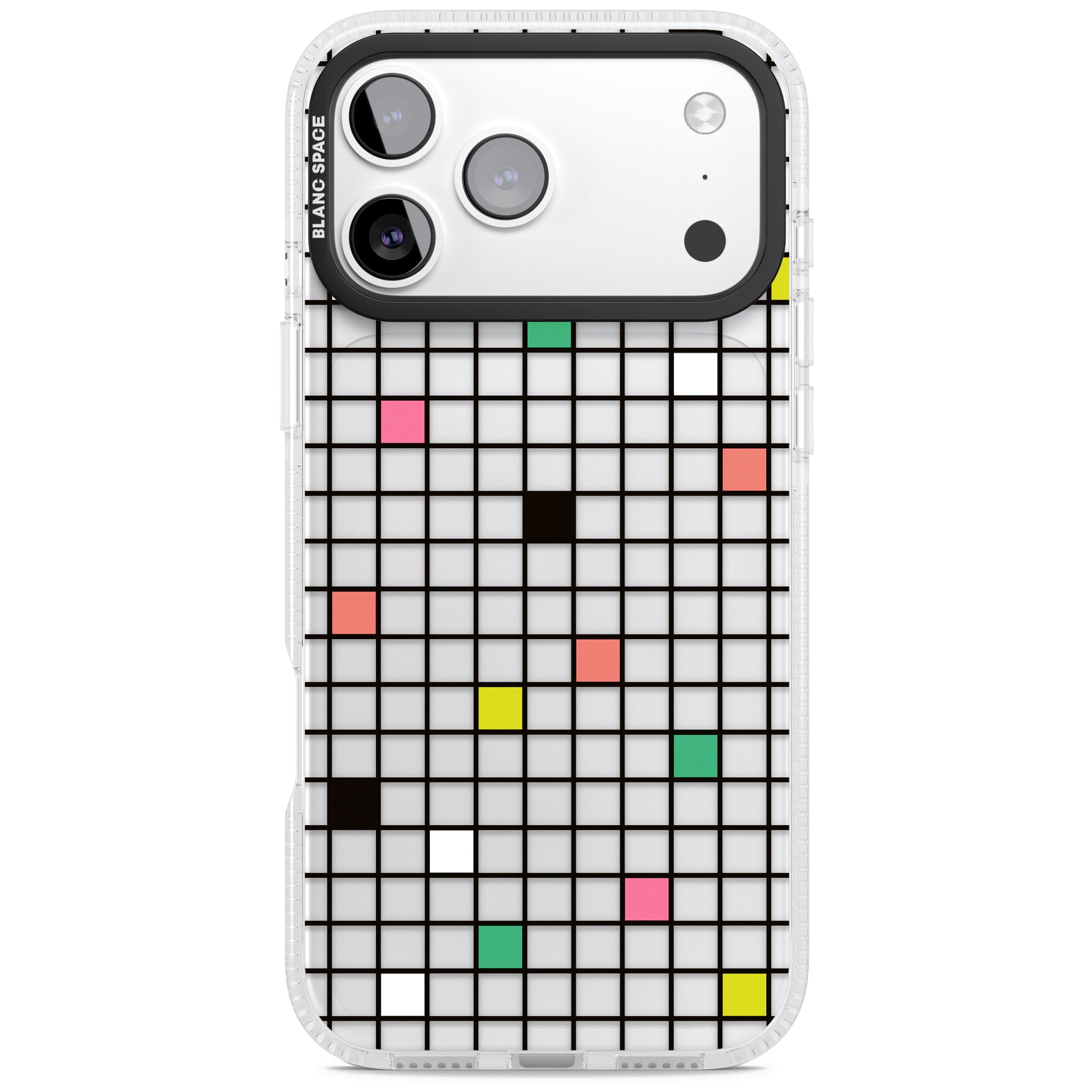 Vibrant Clear Geometric Grid iPhone 17 Pro Max Impact Air Clear Phone Case