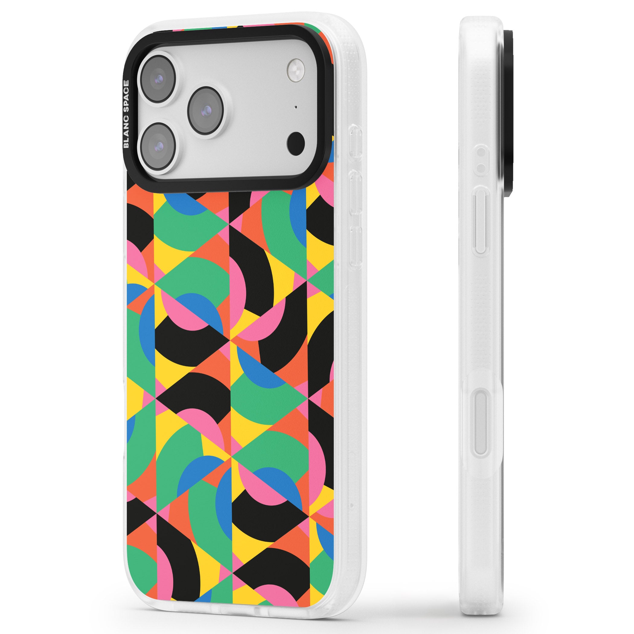 Abstract Carnival iPhone 17 Pro Max Impact Air Clear Phone Case Side Profile