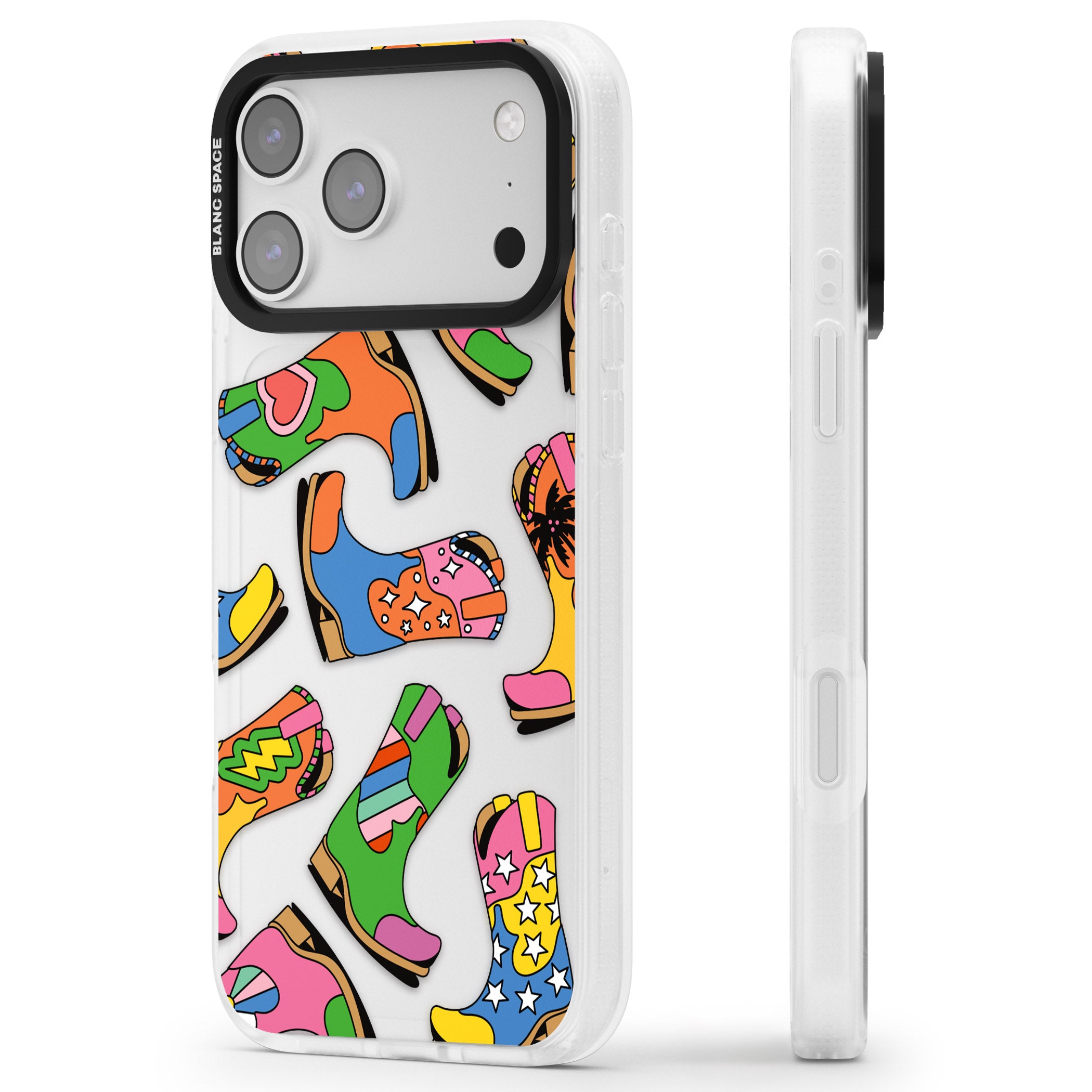 Starburst Boots iPhone 17 Pro Max Impact Air Clear Phone Case Side Profile