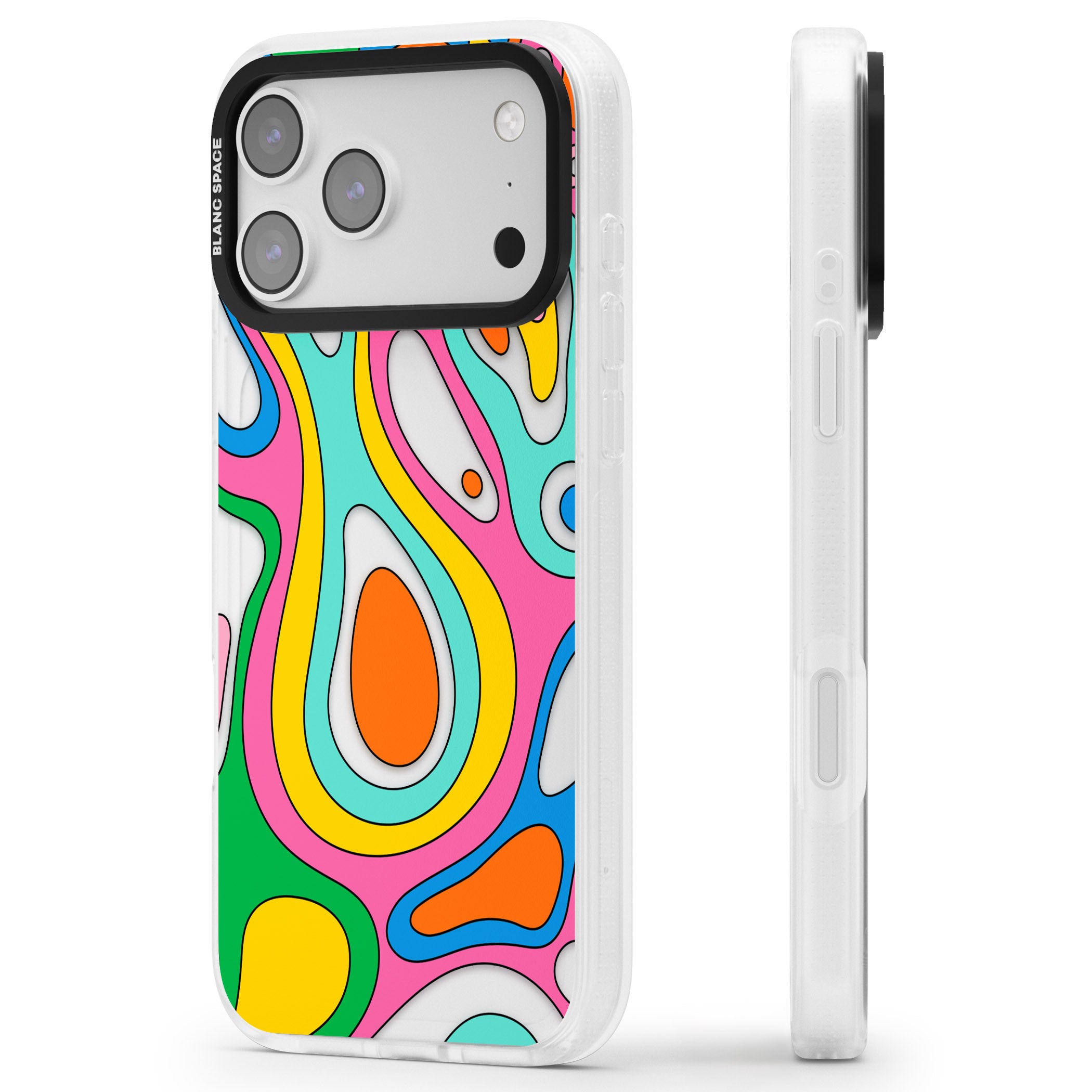 Dreams & Grooves iPhone 17 Pro Max Impact Air Clear Phone Case Side Profile