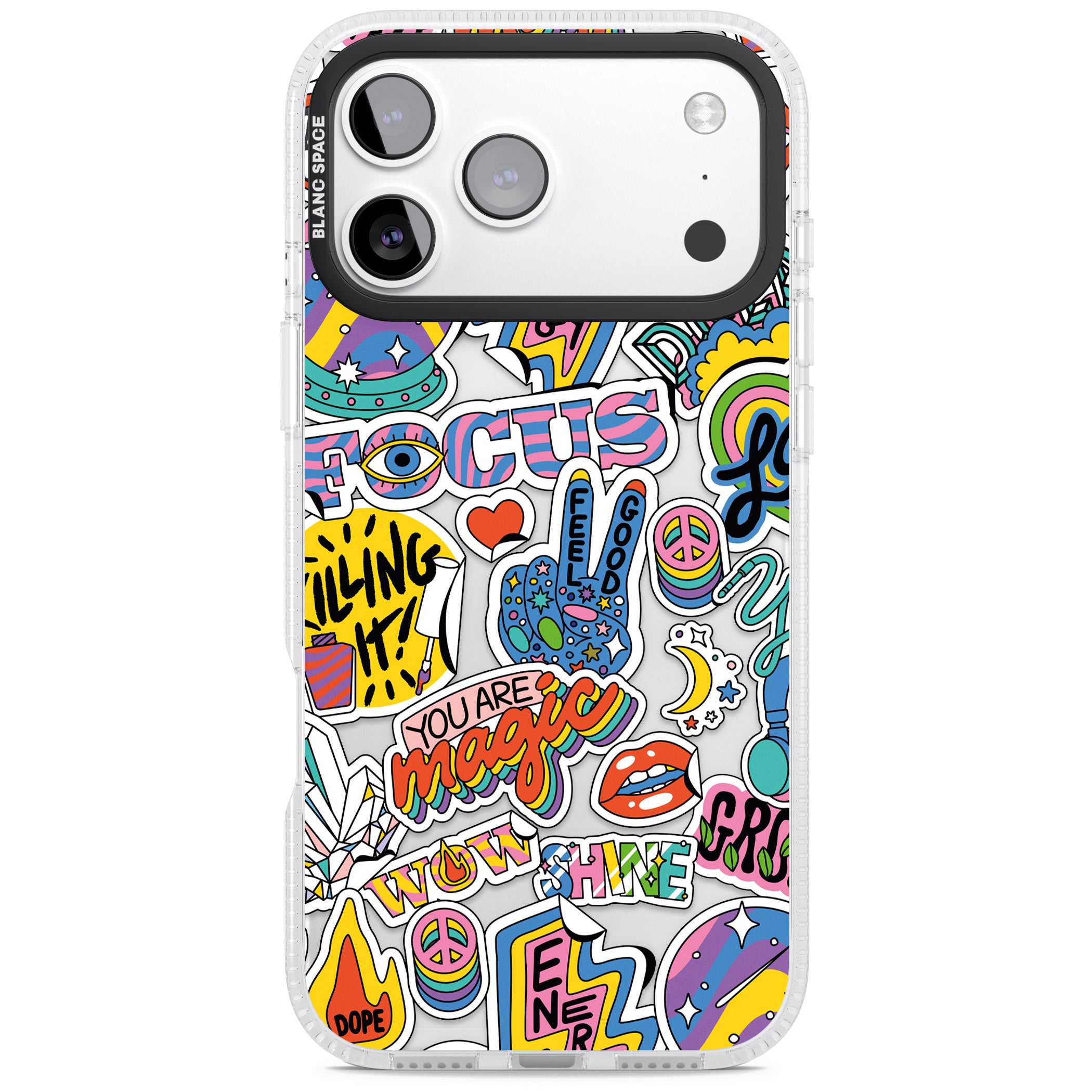Magic Sticker Collage iPhone 17 Pro Max Impact Air Clear Phone Case