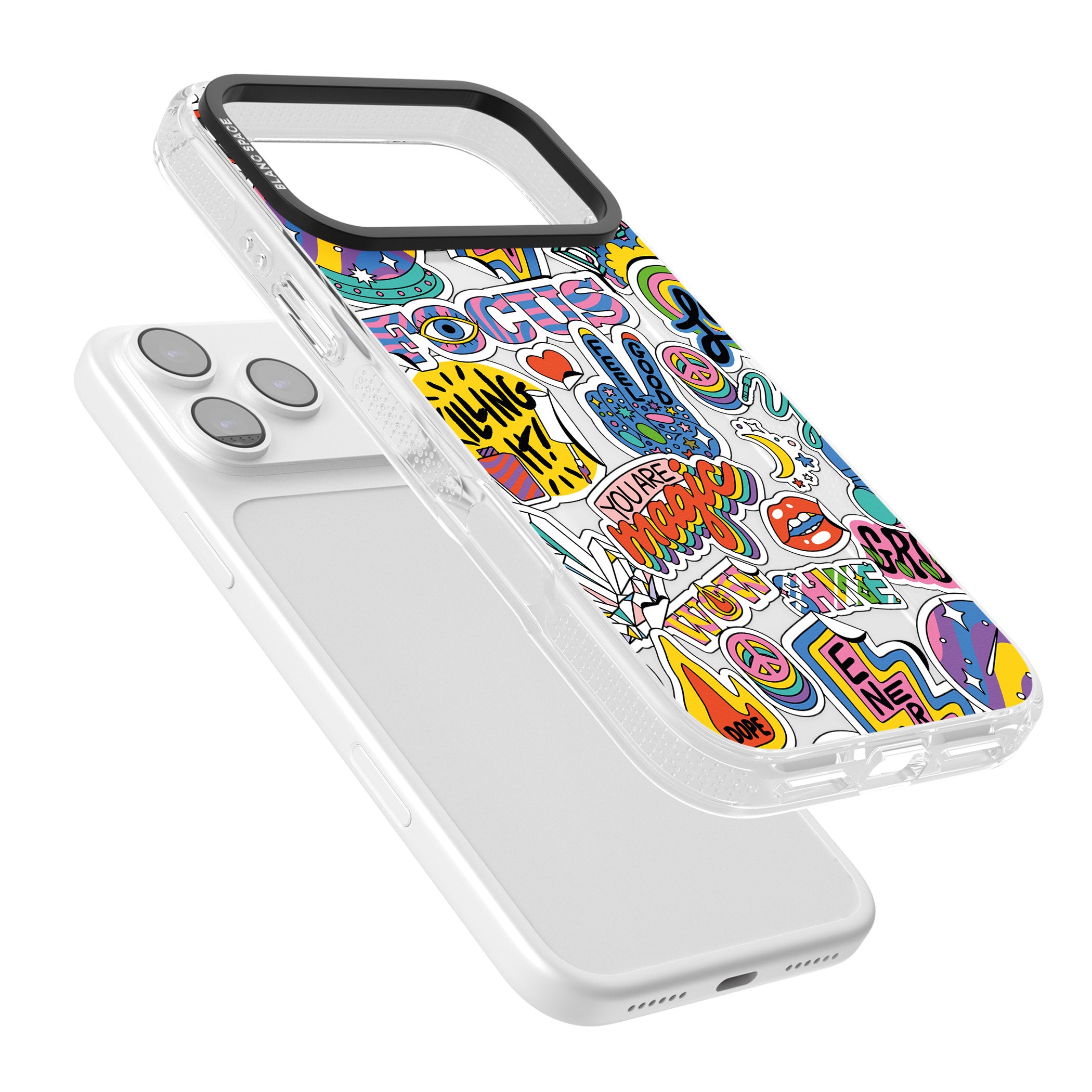 Magic Sticker Collage iPhone 17 Pro Max Impact Air Clear Phone Case Colours