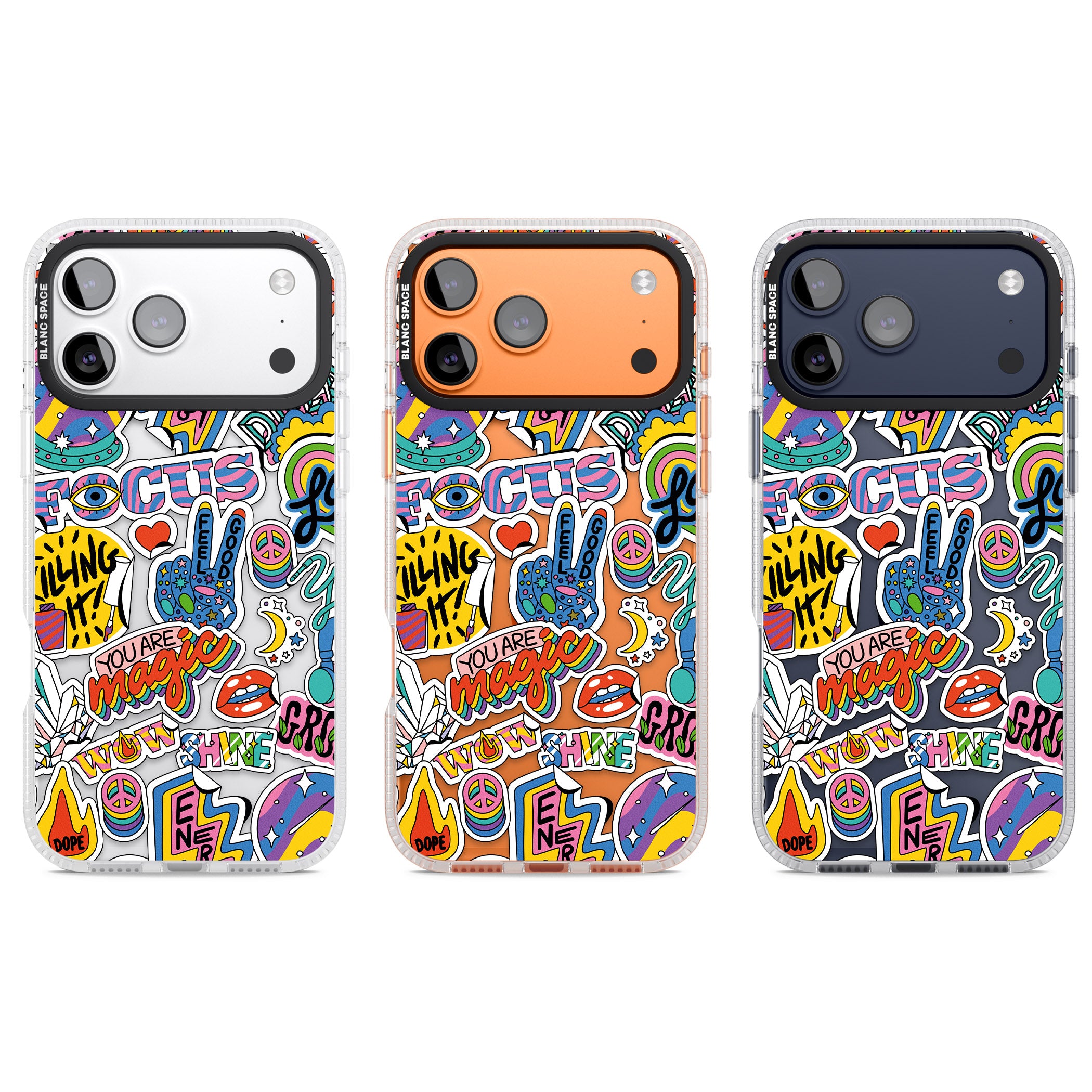 Magic Sticker Collage iPhone 17 Pro Impact Air Clear Phone Case APT Impact Protection