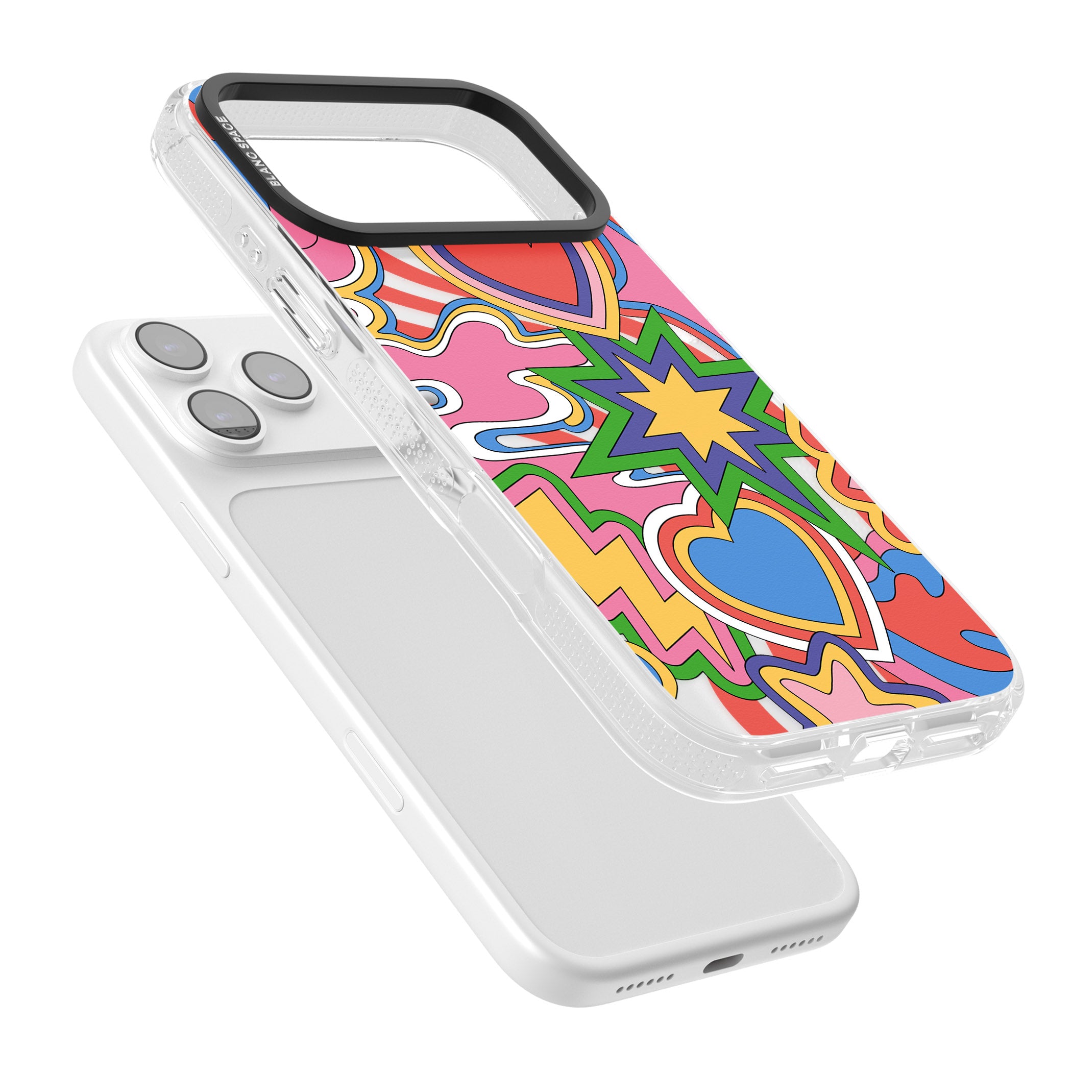 Psychedelic Pop Art Explosion iPhone 17 Pro Max Impact Air Clear Phone Case Colours
